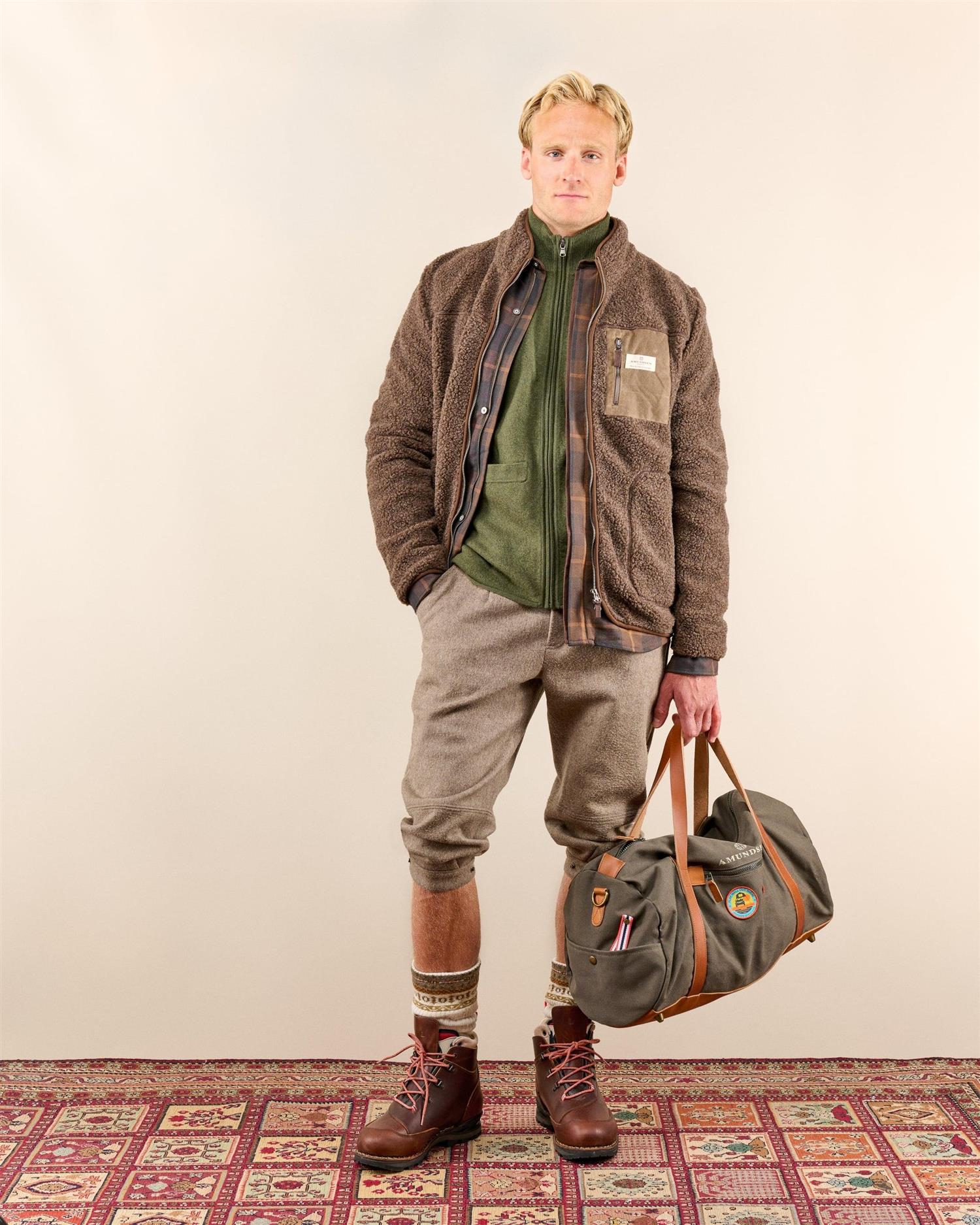 Amundsen Heroes Wool Fleece Jacket Mens Jakke Mørkebrun