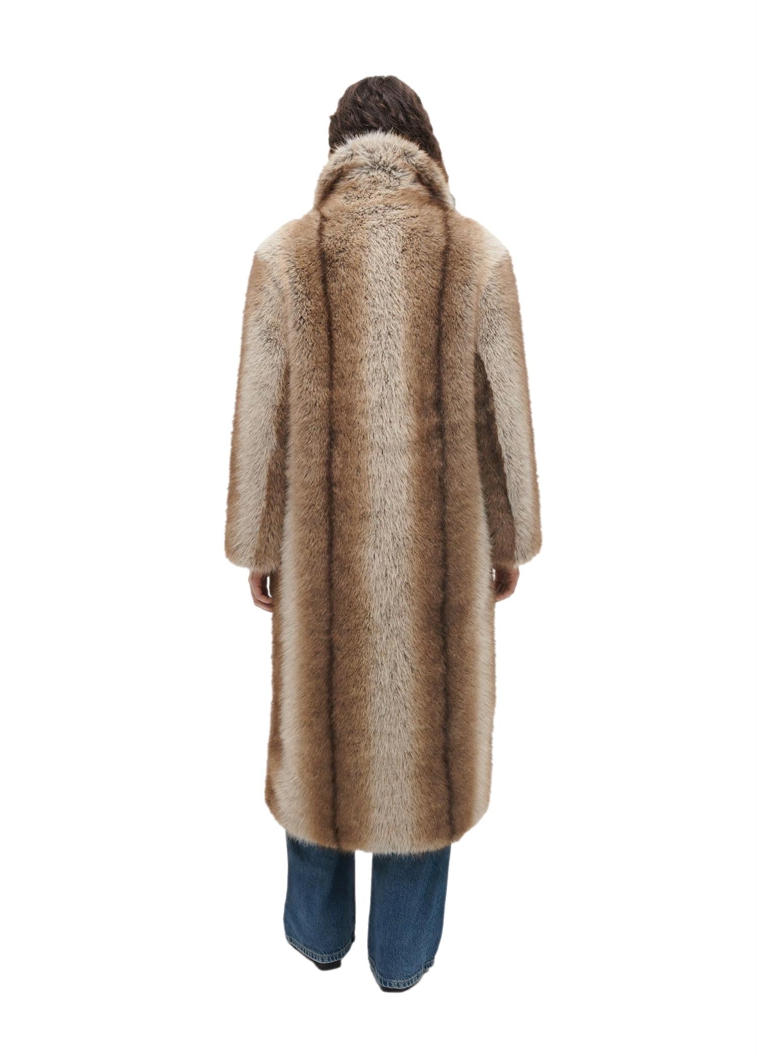 Studio AR Scarlet Faux Fox Jakke Brun/Beige
