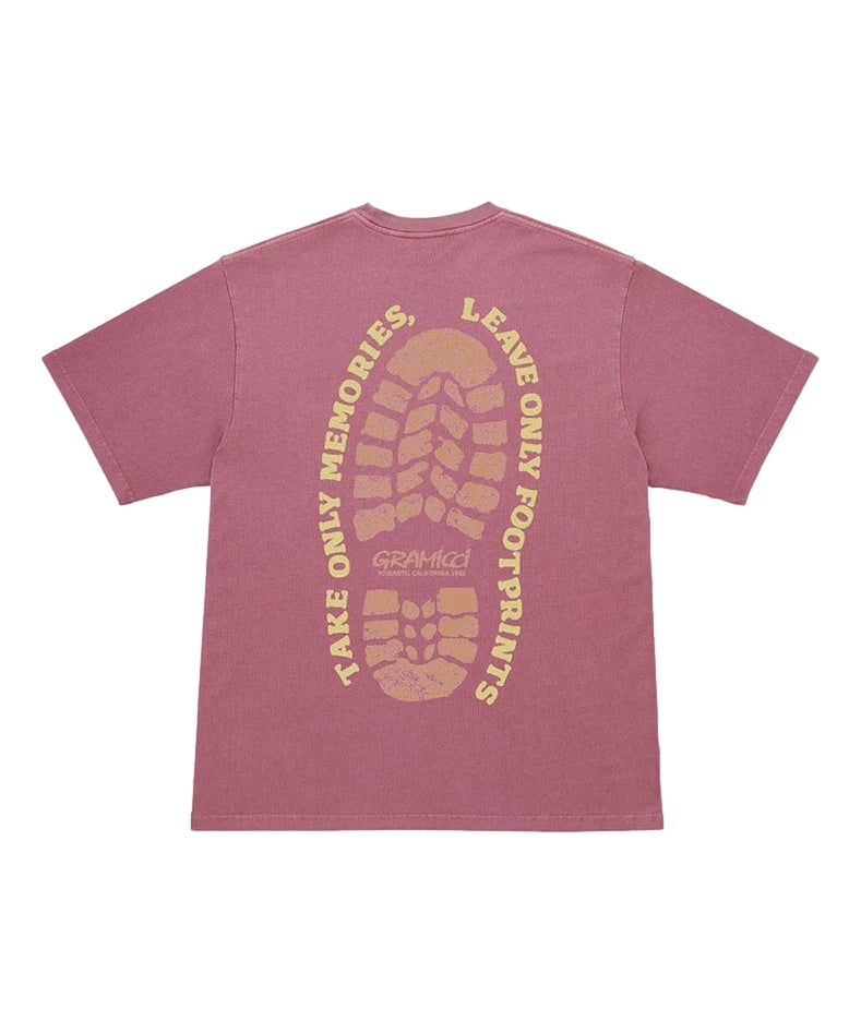 Gramicci Footprints Tee Pigment Dyed T-shirt Rosa - modostore.no