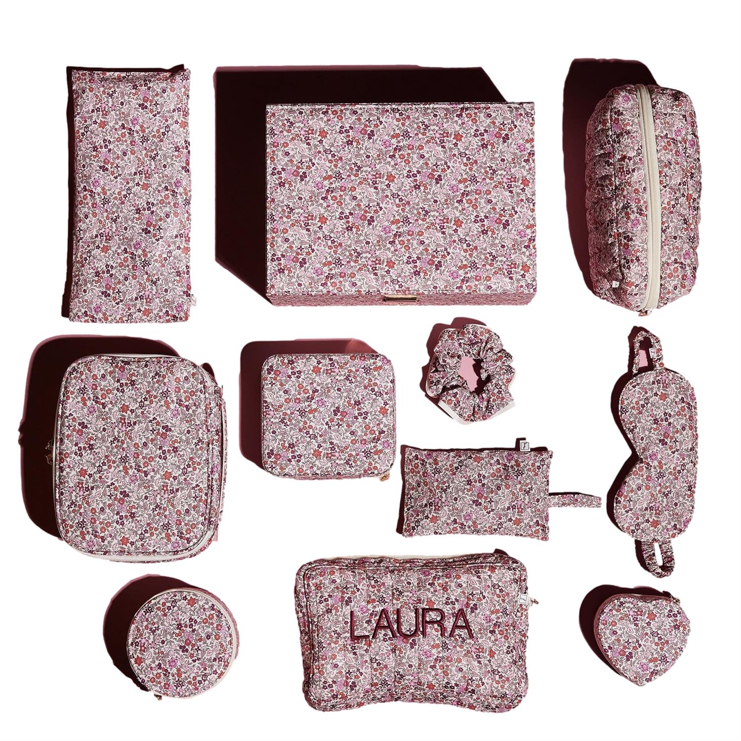Bon Dep Jewelry Box Round Ava Pink Smykkeskrin Rosa Mønster - modostore.no
