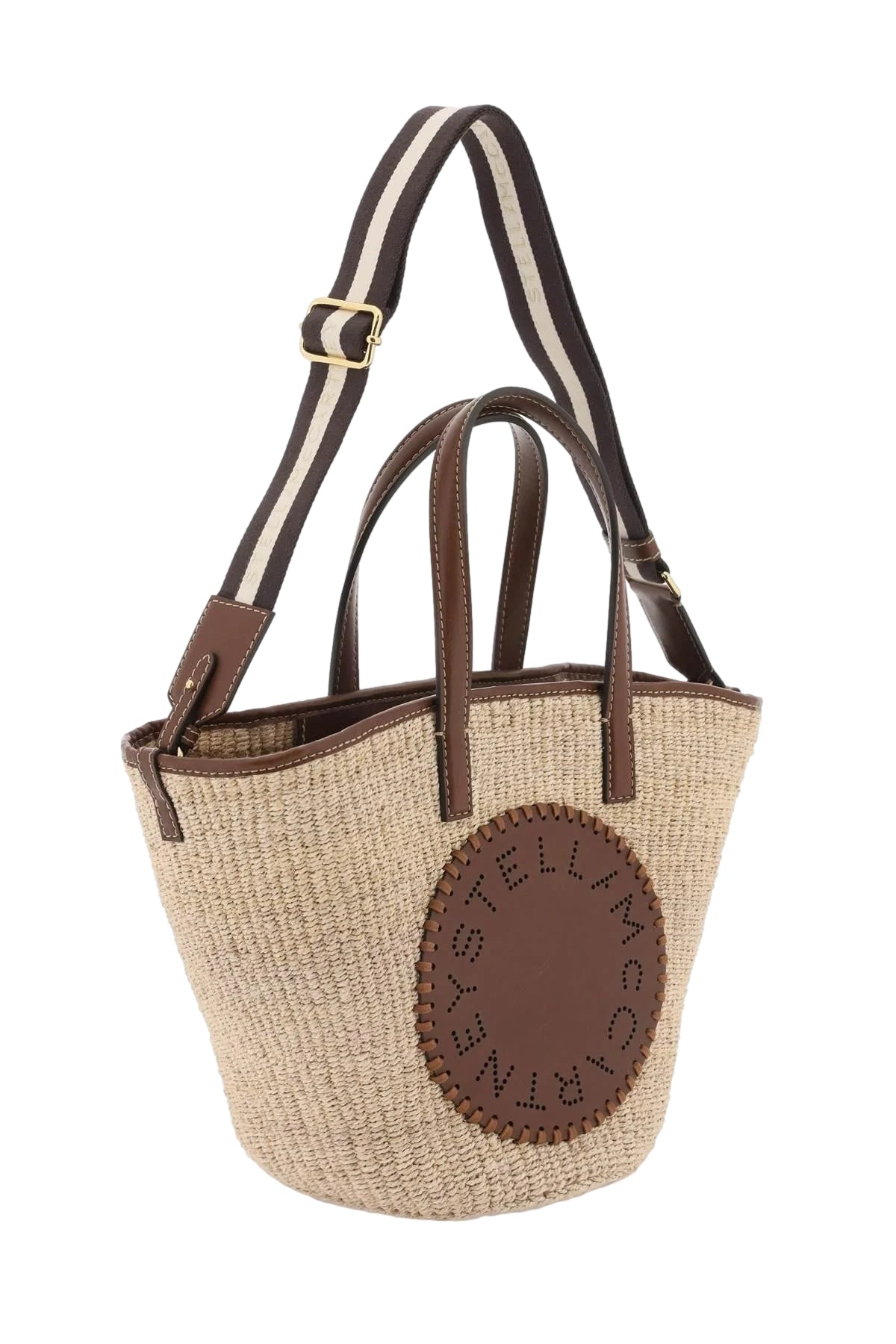 Stella McCartney Shoulder Bag Eco Abaca Basket Veske Brun/Beige - modostore.no