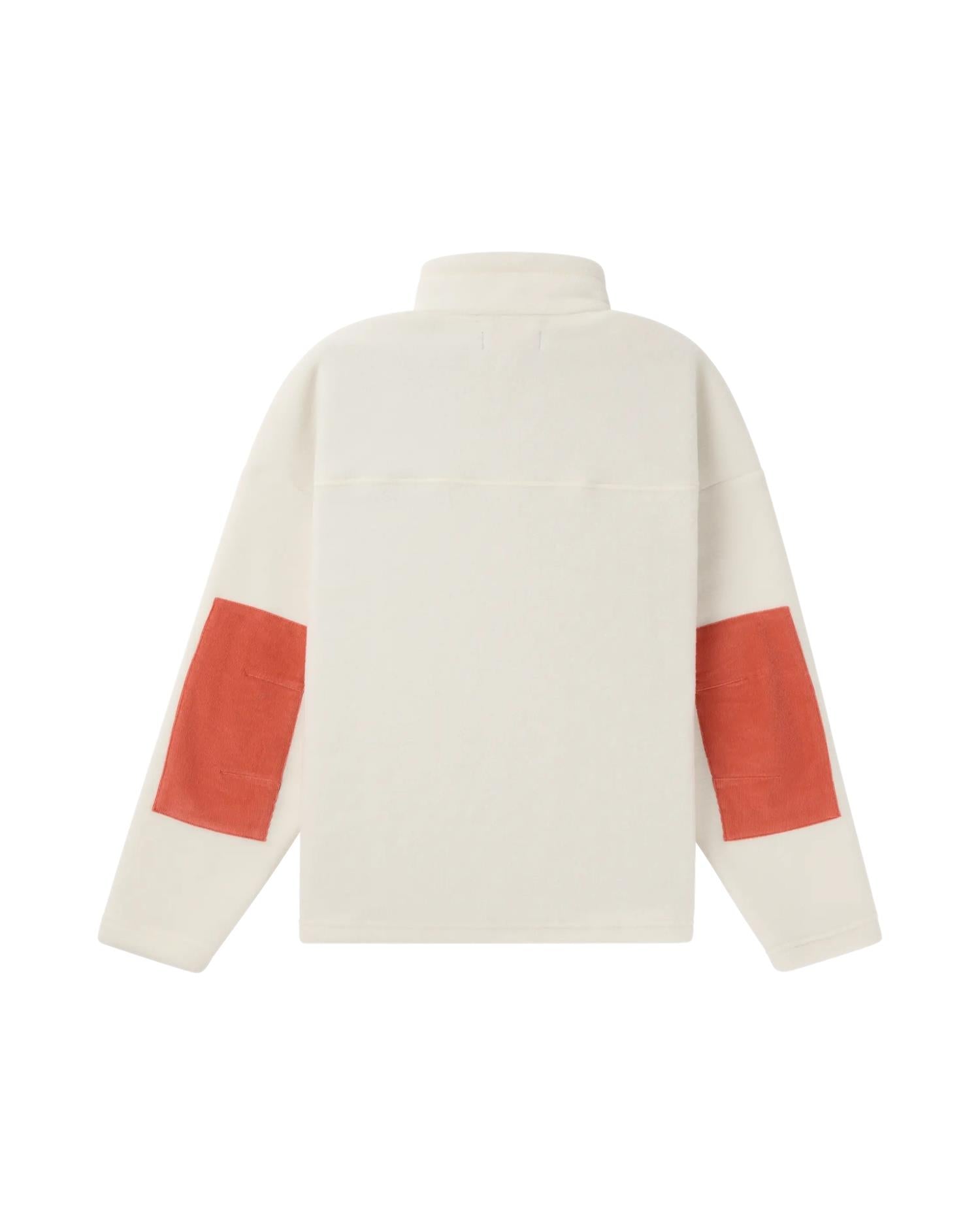 Amundsen V-Bond Cord Fleece Womens Genser Hvit Og Rød - modostore.no