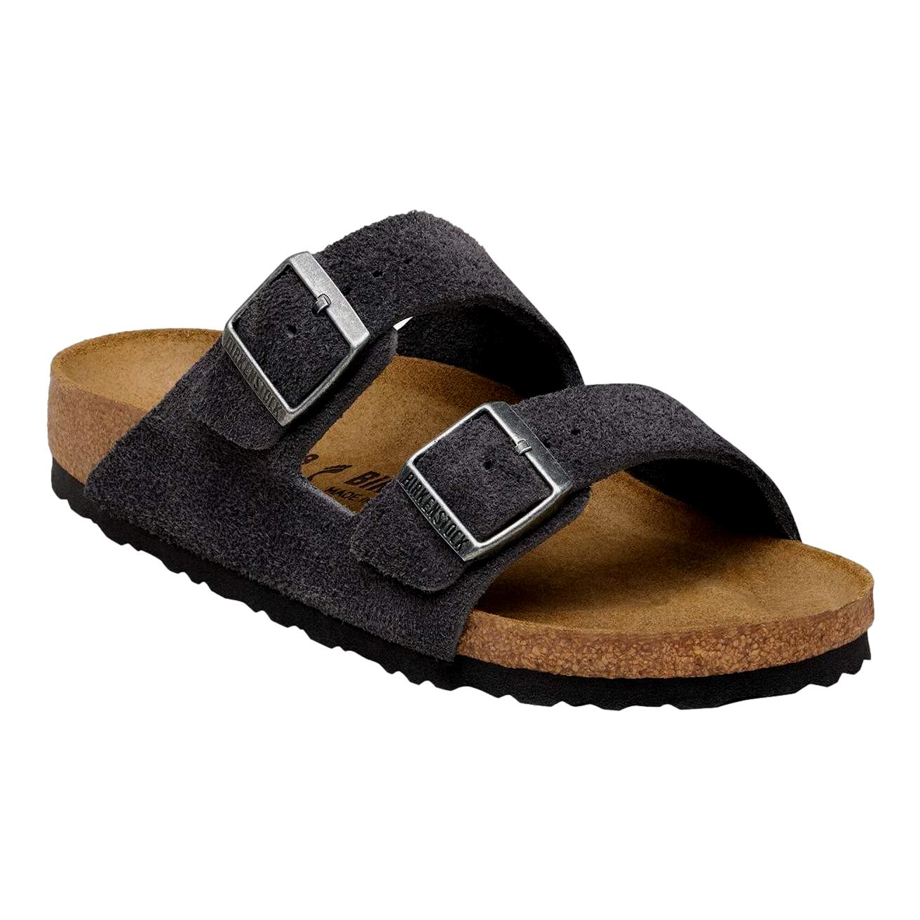 Birkenstock Arizona Suede Regular Charcoal Sko Grå - modostore.no