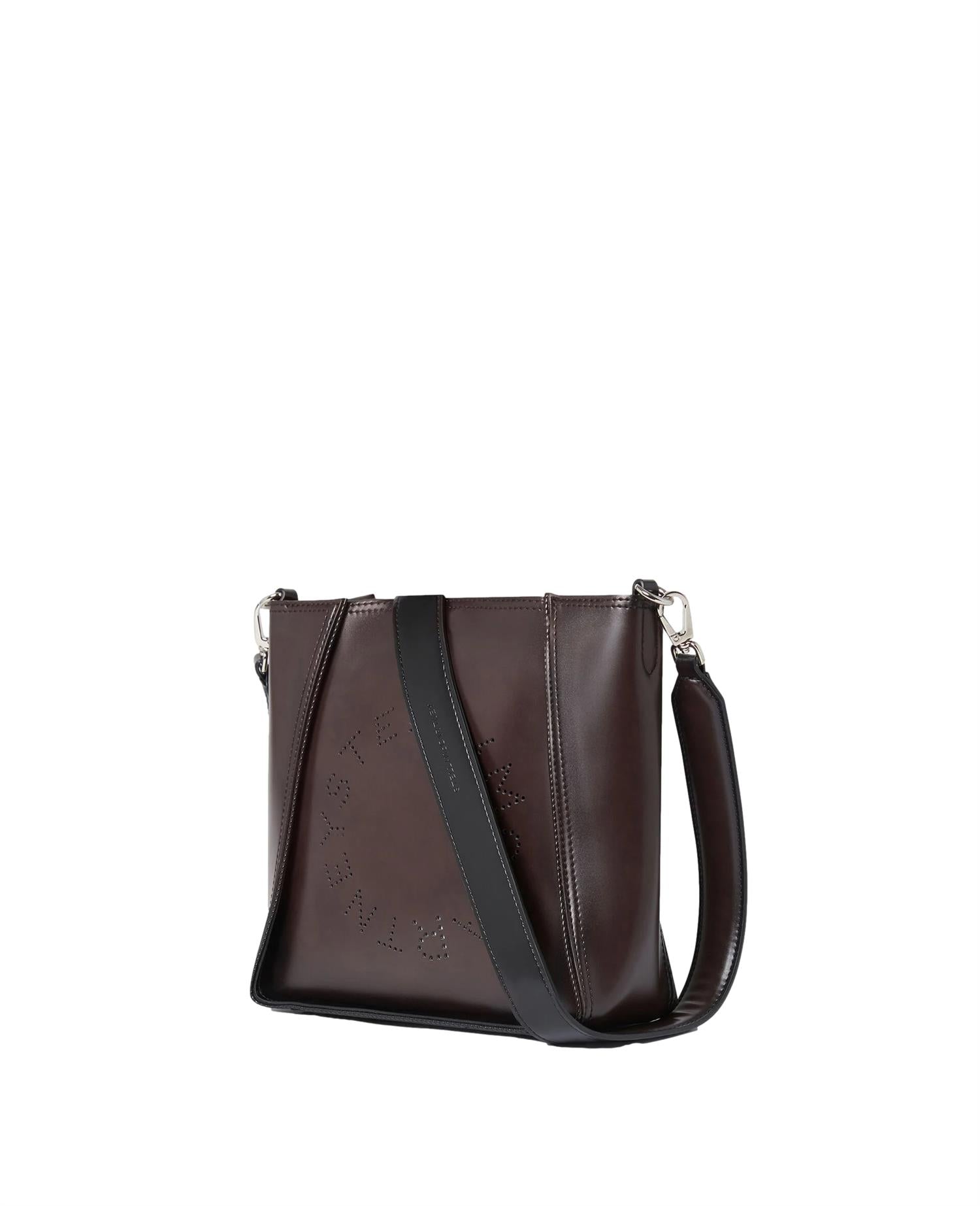 Stella McCartney Logo Crossbody Bag Brushed Veske Mørkebrun - modostore.no
