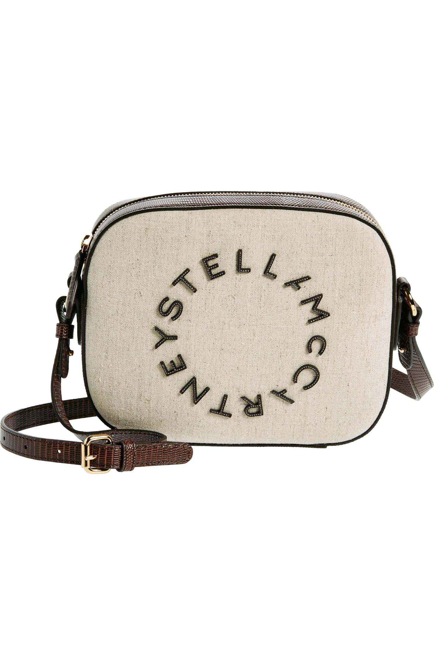 Stella McCartney Camera Bag Canvas & Embossed Veske Brun/Beige - modostore.no