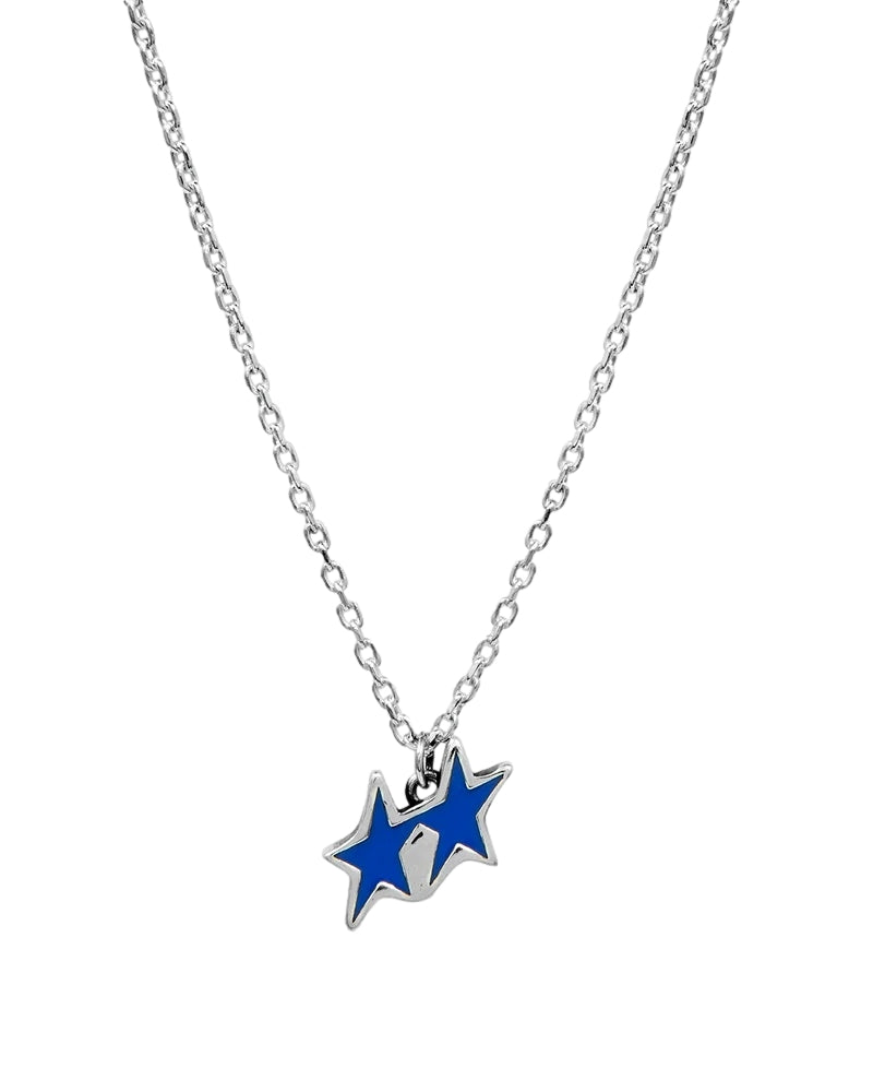 TwoJeys Tilted Enameled Necklace Smykke Sølv / Blå - modostore.no