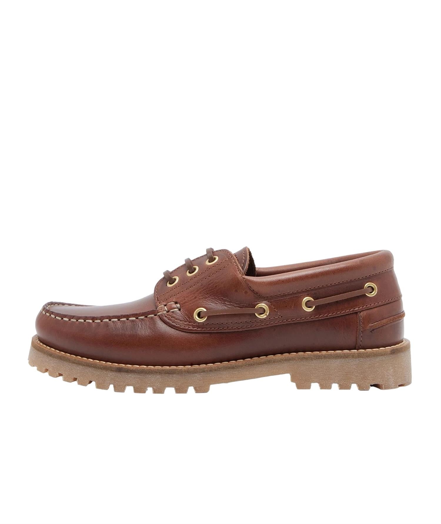 Garment Project Ollie Boat Shoe - Brown Leather Sko Brun - modostore.no
