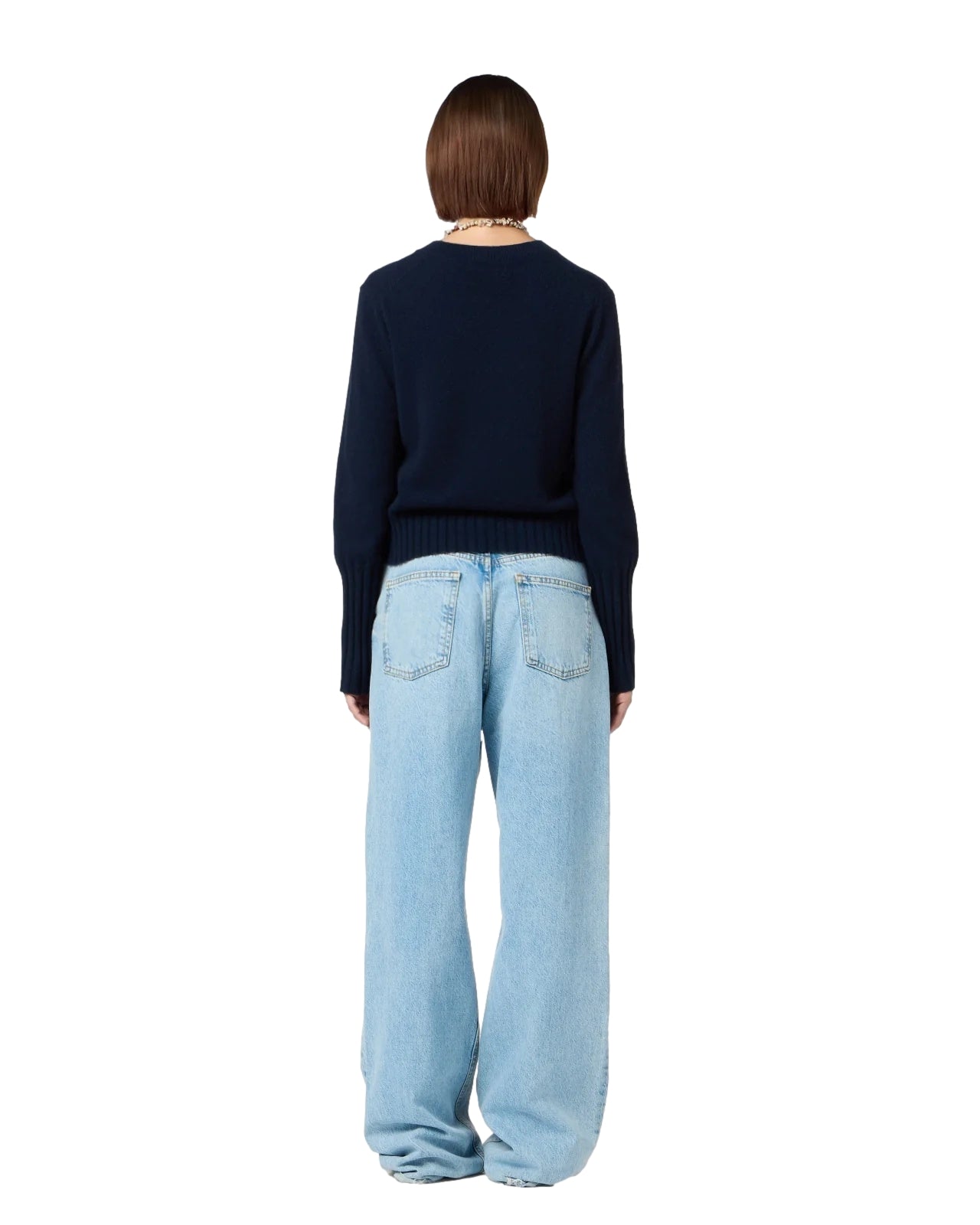 Guest In Residence Shrunken Crew Genser Navy - modostore.no