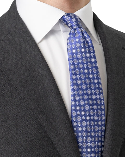 Eton Floral Woven Silk Tie Slips Kongeblå