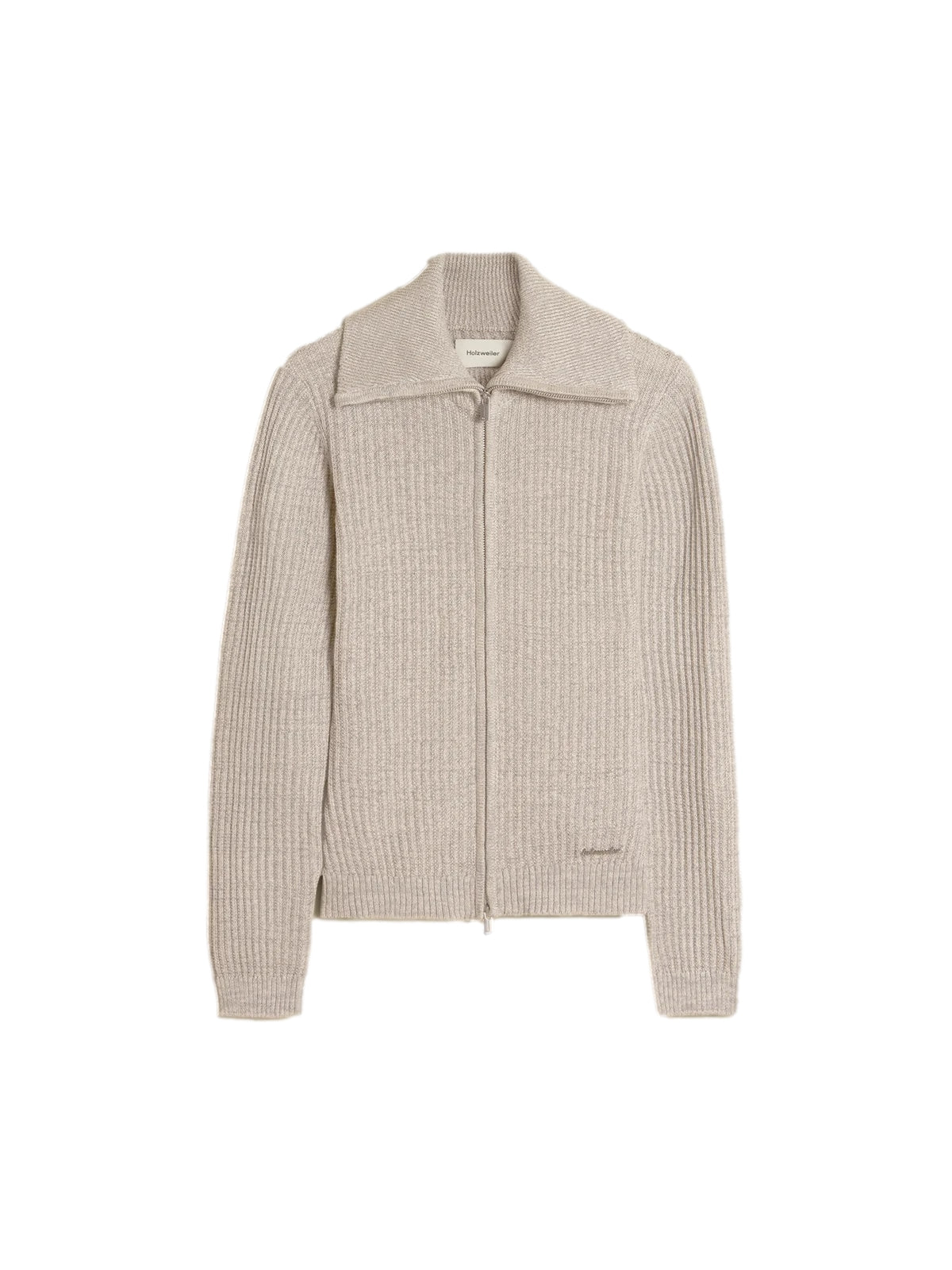 Holzweiler Line Zip Cardigan Cardigan Lysegrå - modostore.no