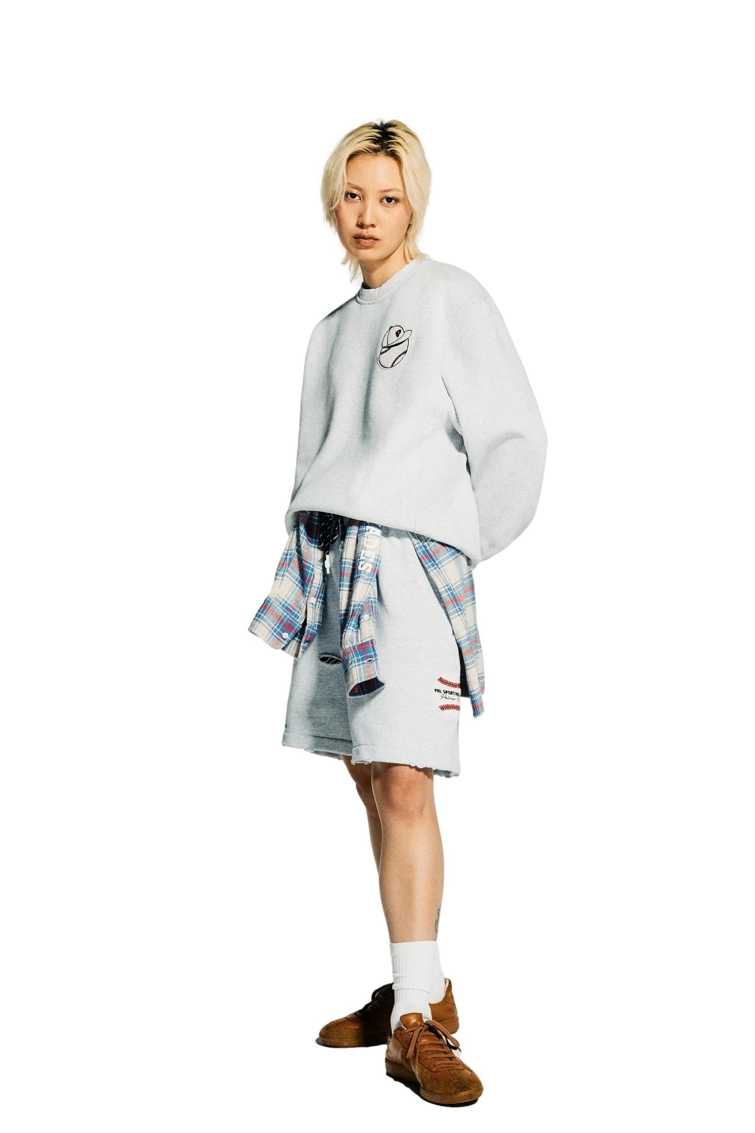 PAL At Bat Crewneck Crewneck Lys Grå Melert - modostore.no