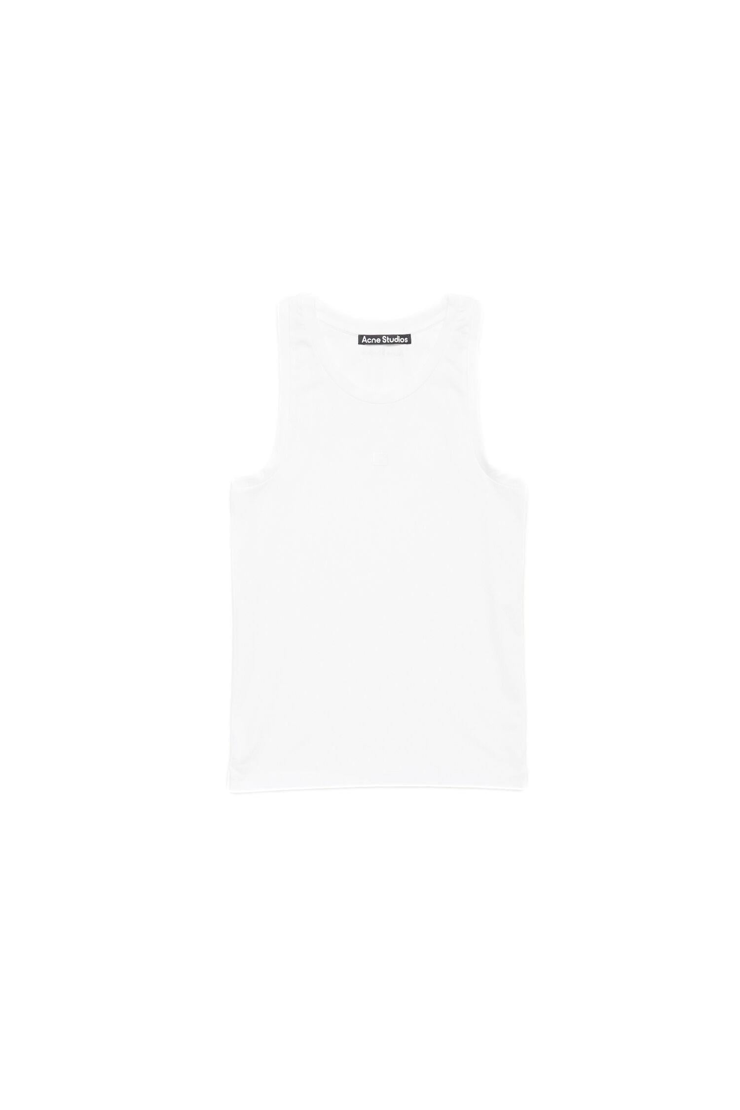 Acne Jersey Tank Top Face Singlet Hvit - modostore.no