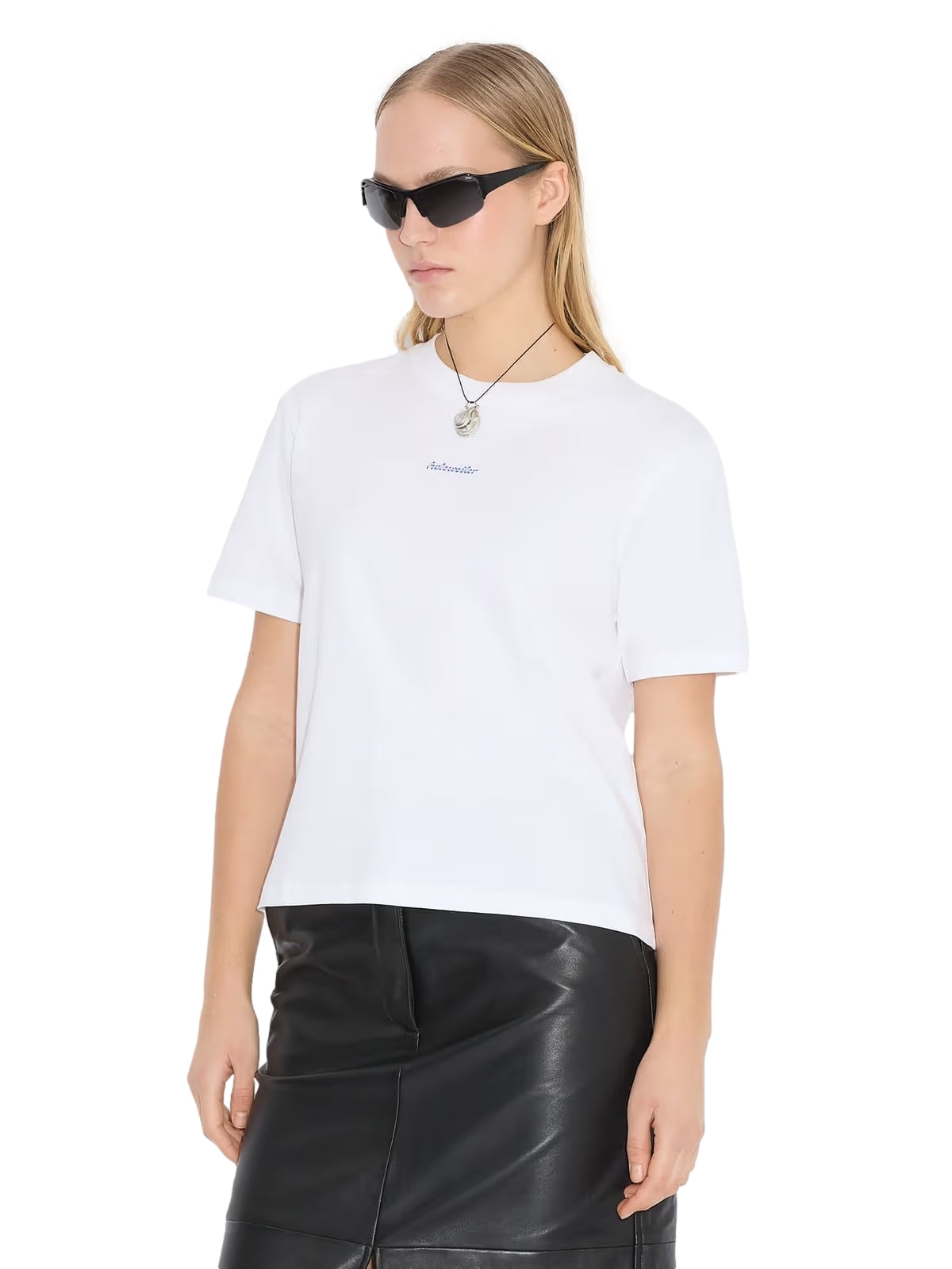 Holzweiler Sketch Tee T-shirt Hvit Og Blå - modostore.no