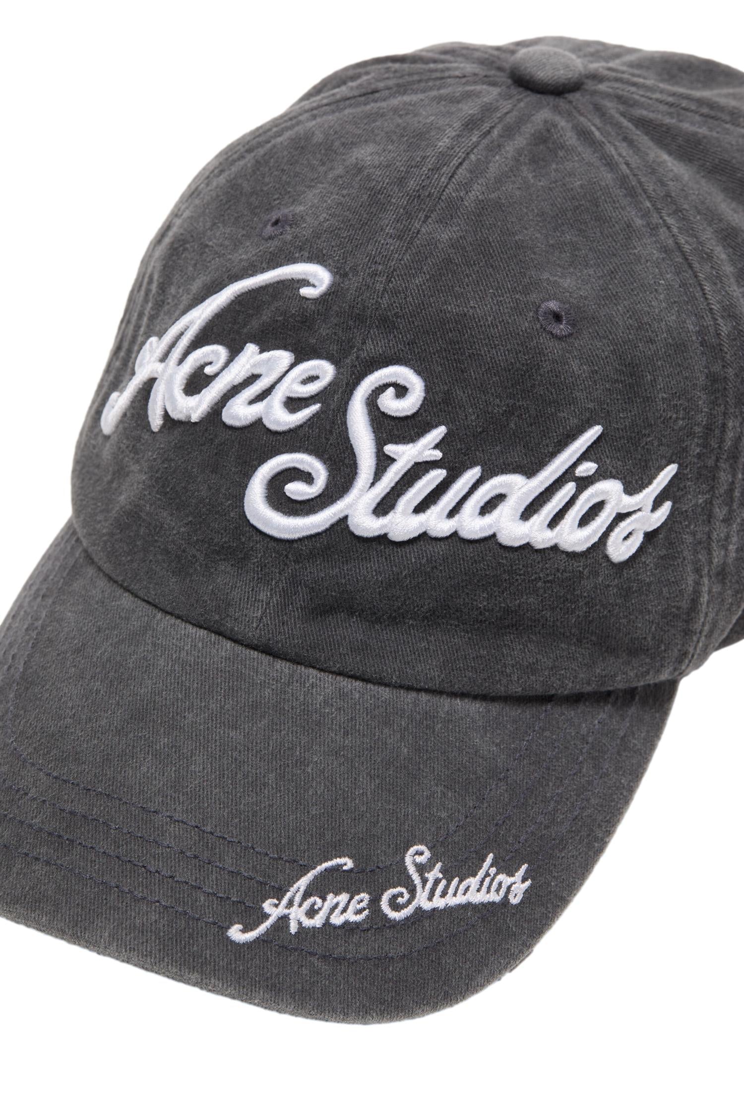 Acne Logo Cap Caps Vasket Sort - modostore.no