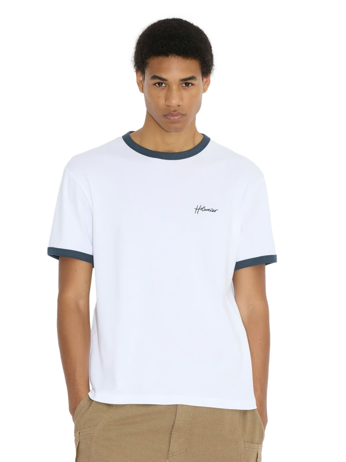 Holzweiler Tucker Embroidery Tee T-shirt Hvit Og Blå