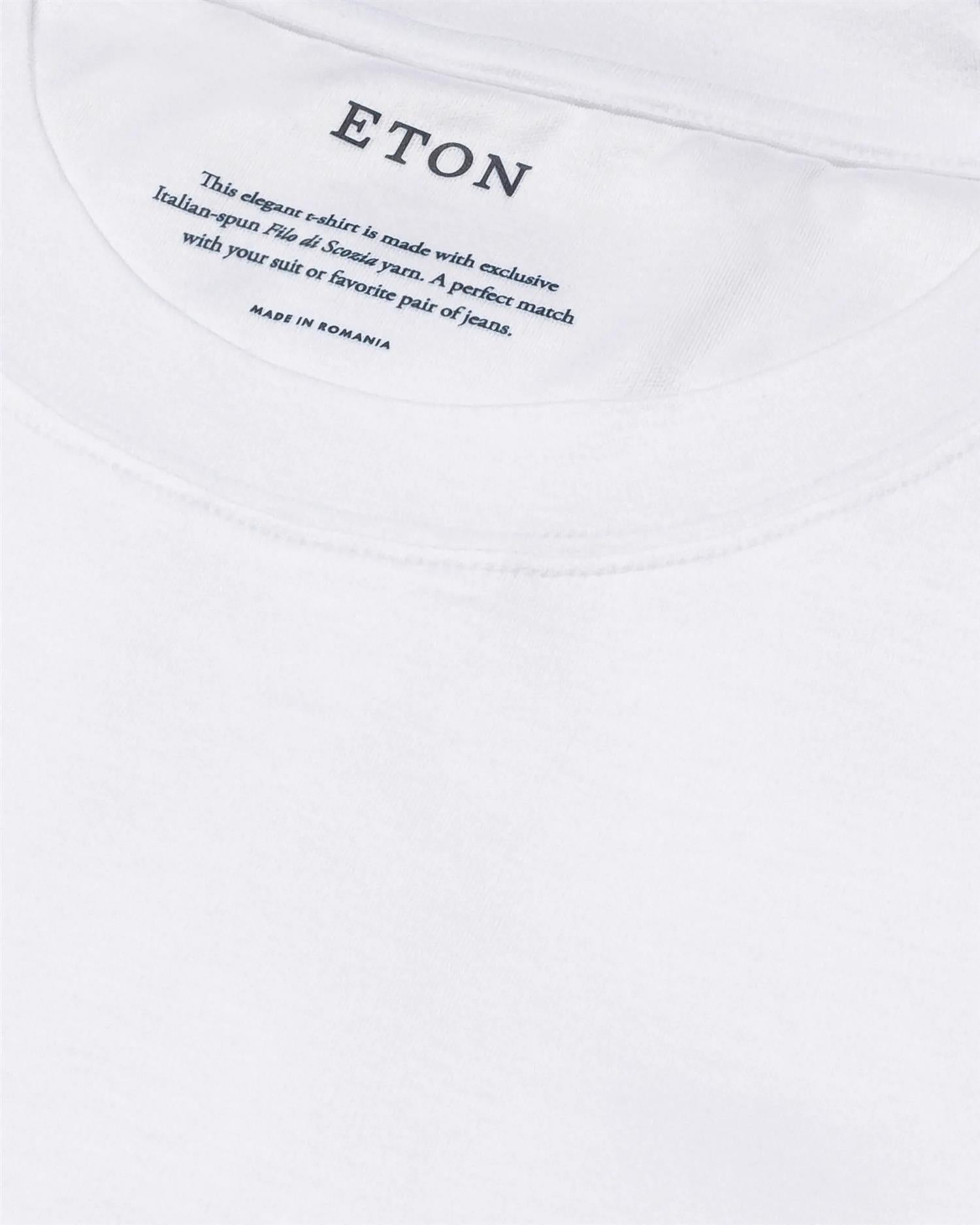 Eton Filo di Scozia T-shirt T-shirt Hvit - modostore.no