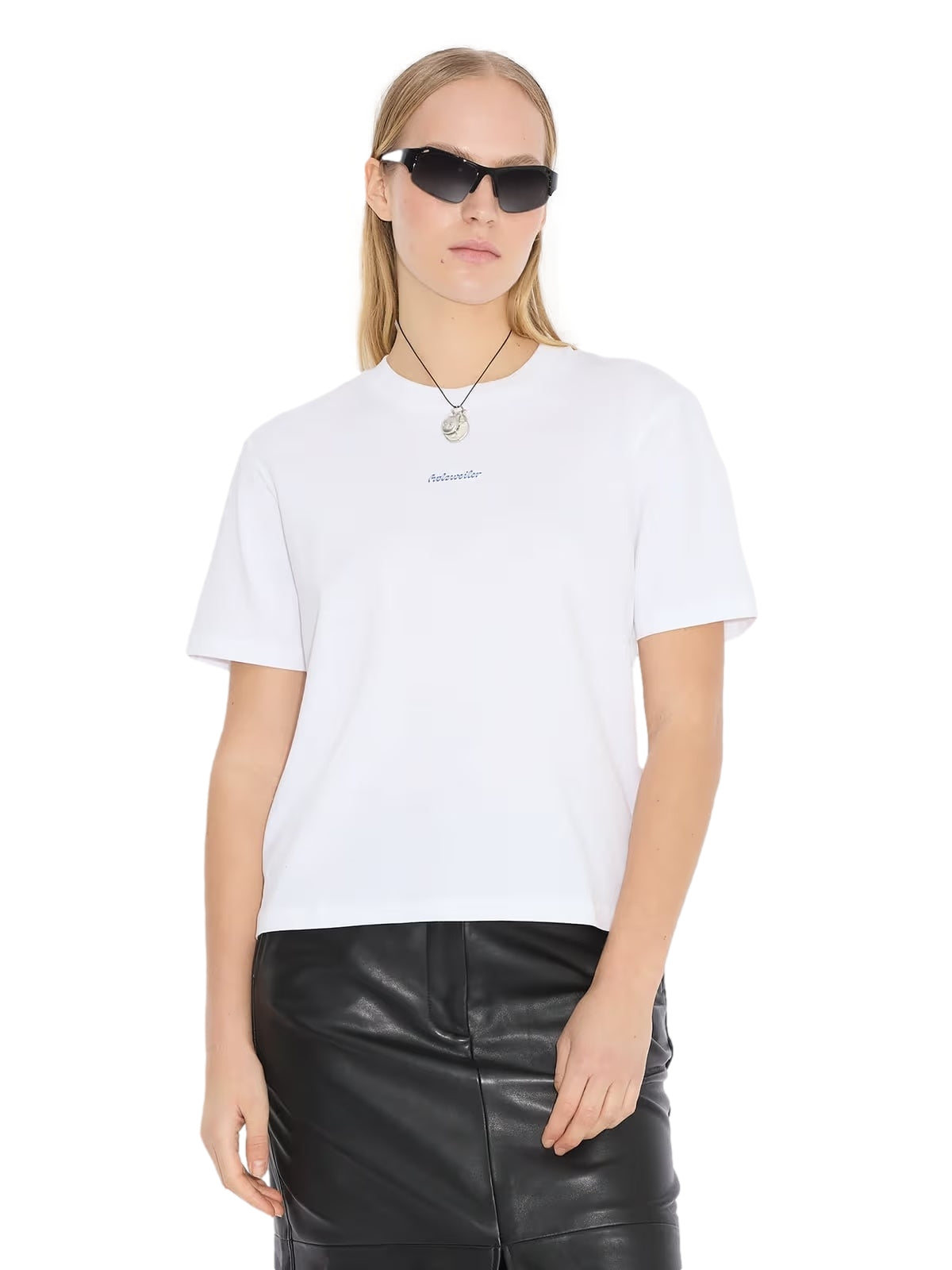 Holzweiler Sketch Tee T-shirt Hvit Og Blå - modostore.no