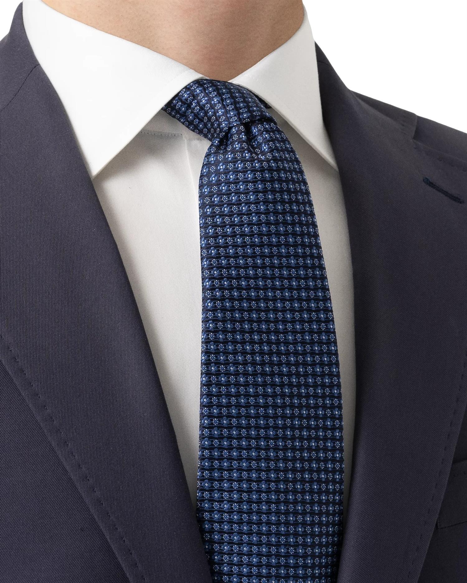 Eton Floral Woven Silk Tie Slips Kongeblå