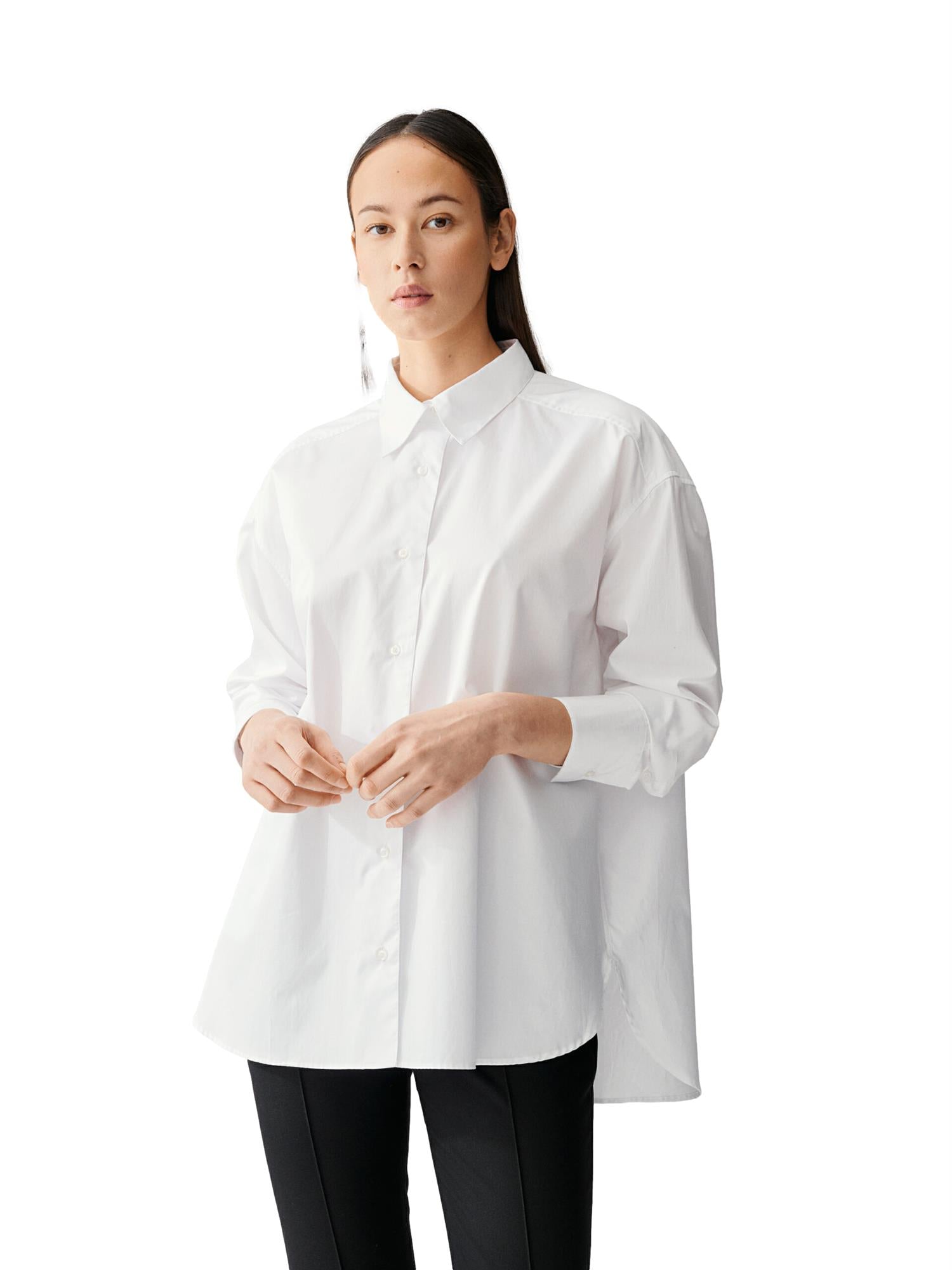 Julie Josephine Oversized Boyfriend Shirt Skjorte Hvit - modostore.no