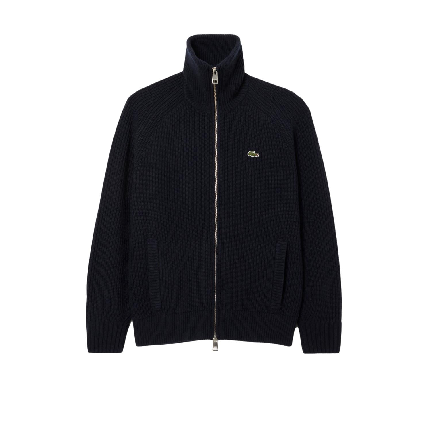 Lacoste Wool Zip-Up Sweater Cardigan Mørkeblå