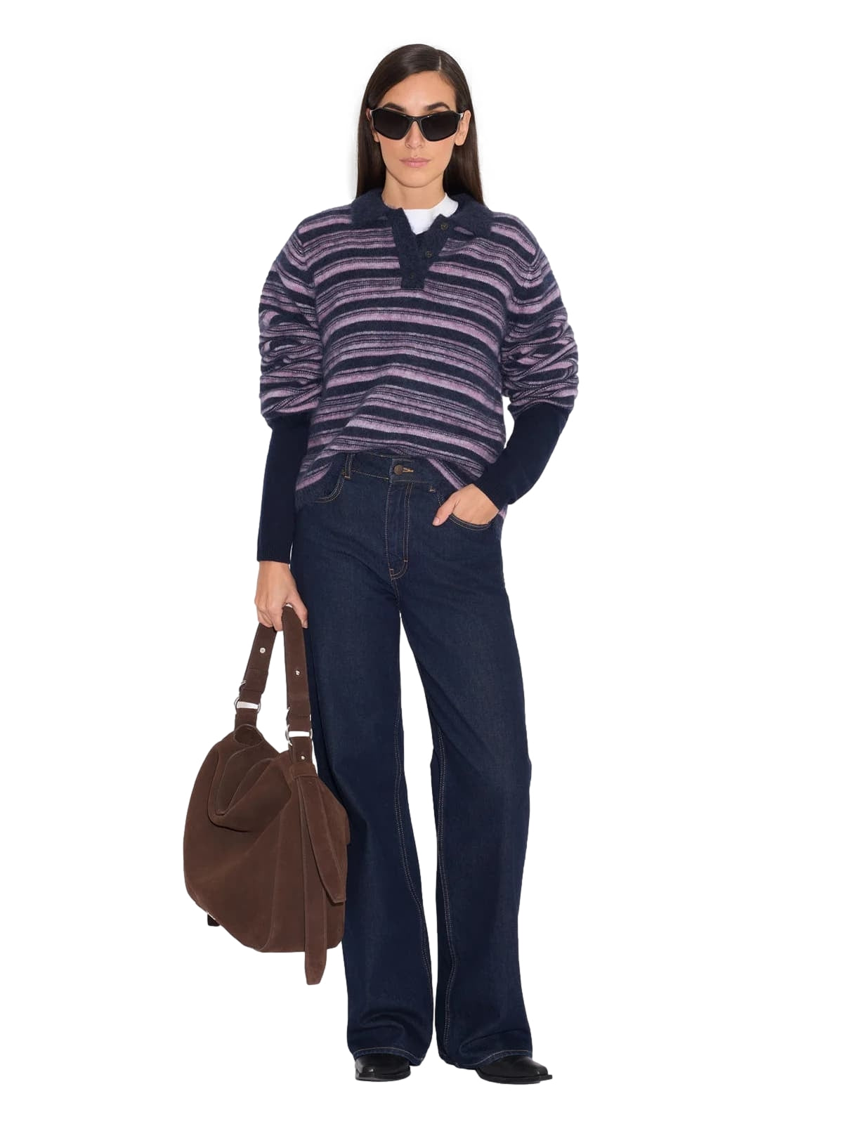 Holzweiler Olivia Wool Polo Genser Mørkelilla