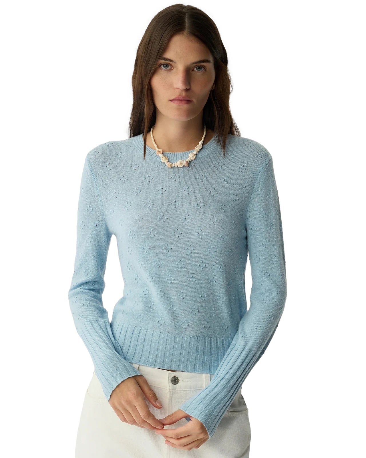 Guest In Residence Compass Shrunken Crew Genser Lyseblå - modostore.no