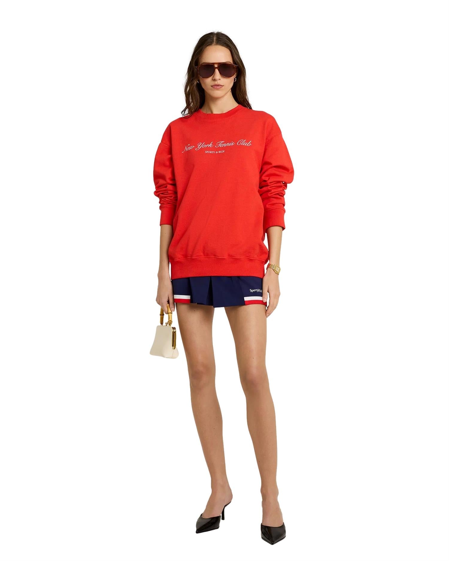 Sporty & Rich NY Tennis Club Crewneck Genser Rød