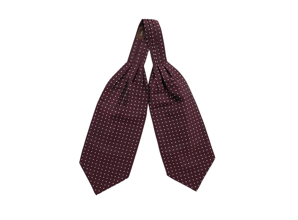 Manzini NOHR Carlos Polkadot Silk Ascot Halstørkle Burgunder