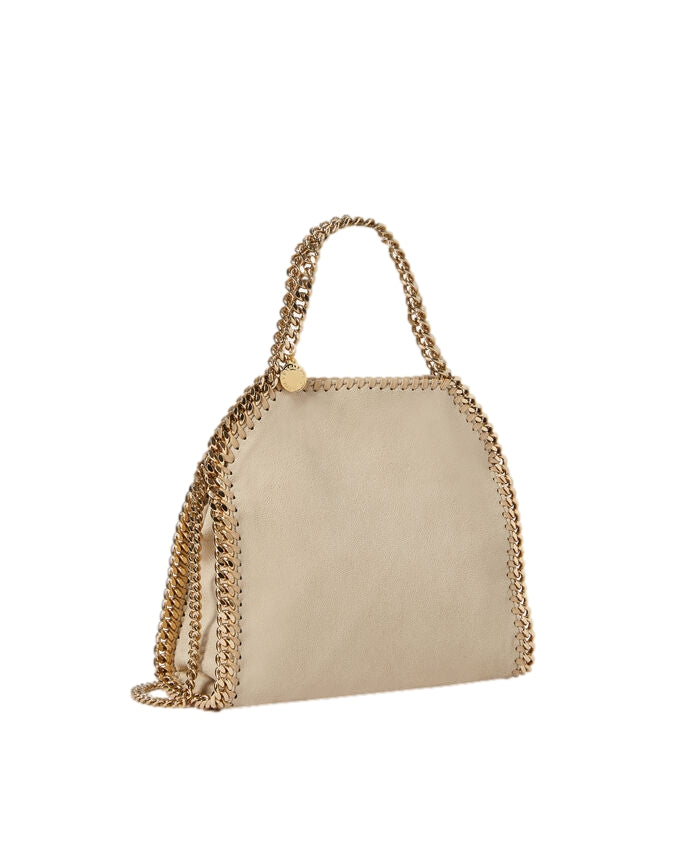 Stella McCartney Falabella Mini Tote Gold Chain Veske Beige - modostore.no