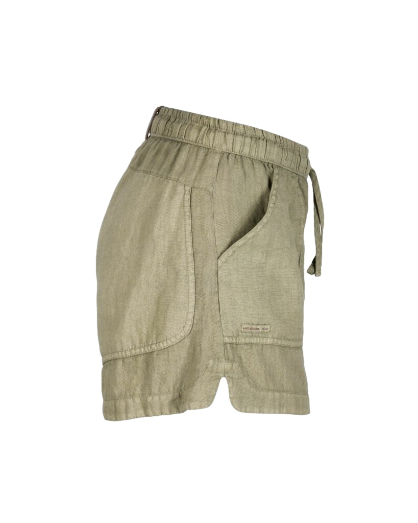 Amundsen Safari Linen Shorts Womens Shorts Militærgrønn - modostore.no