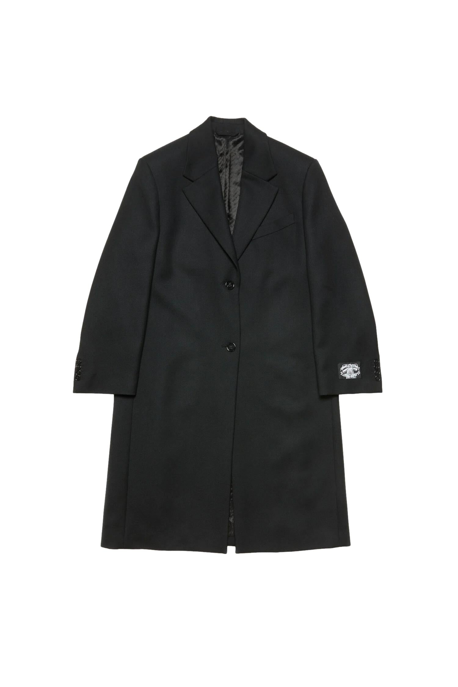 Acne Single-Breasted Wool Coat Jakke Sort - modostore.no