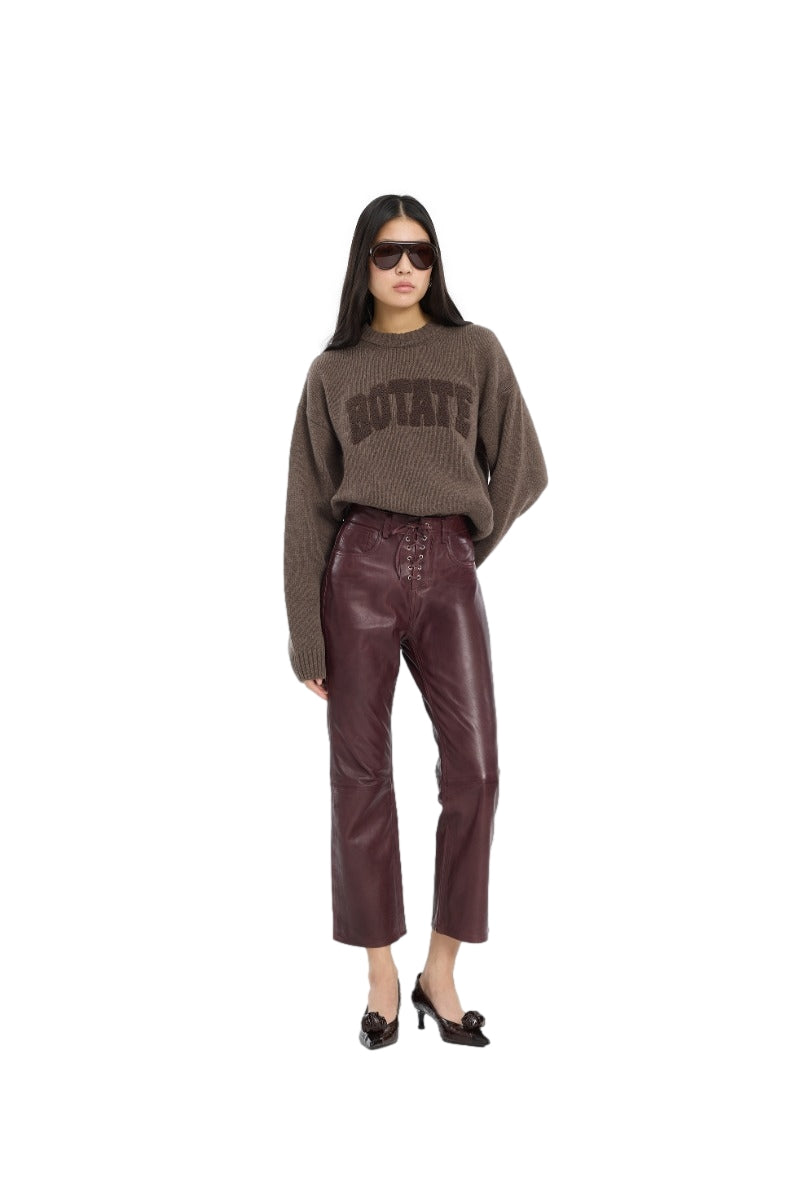 ROTATE Crewneck Sweater Genser Brun