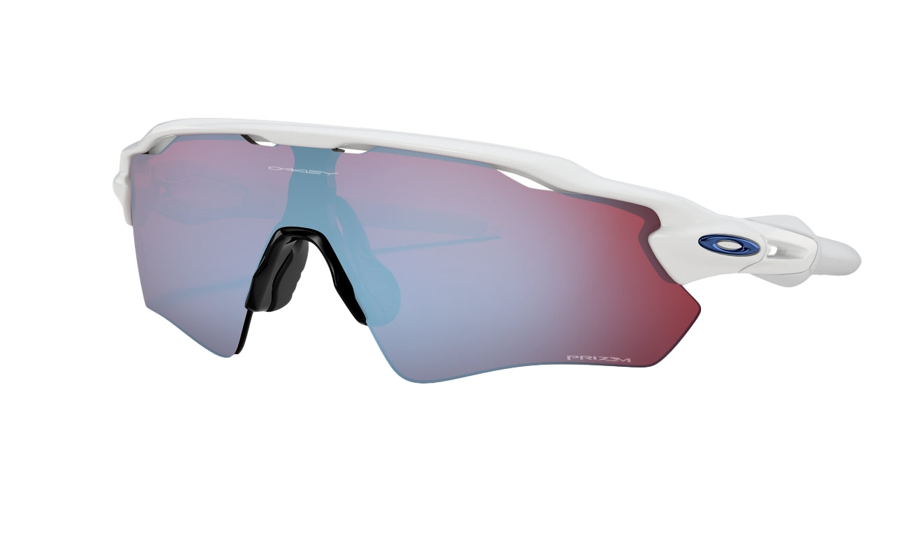 Oakley Radar EV Path Polished White/Prizm Snow Sapphire Irid Solbriller Hvit Og Blå - modostore.no