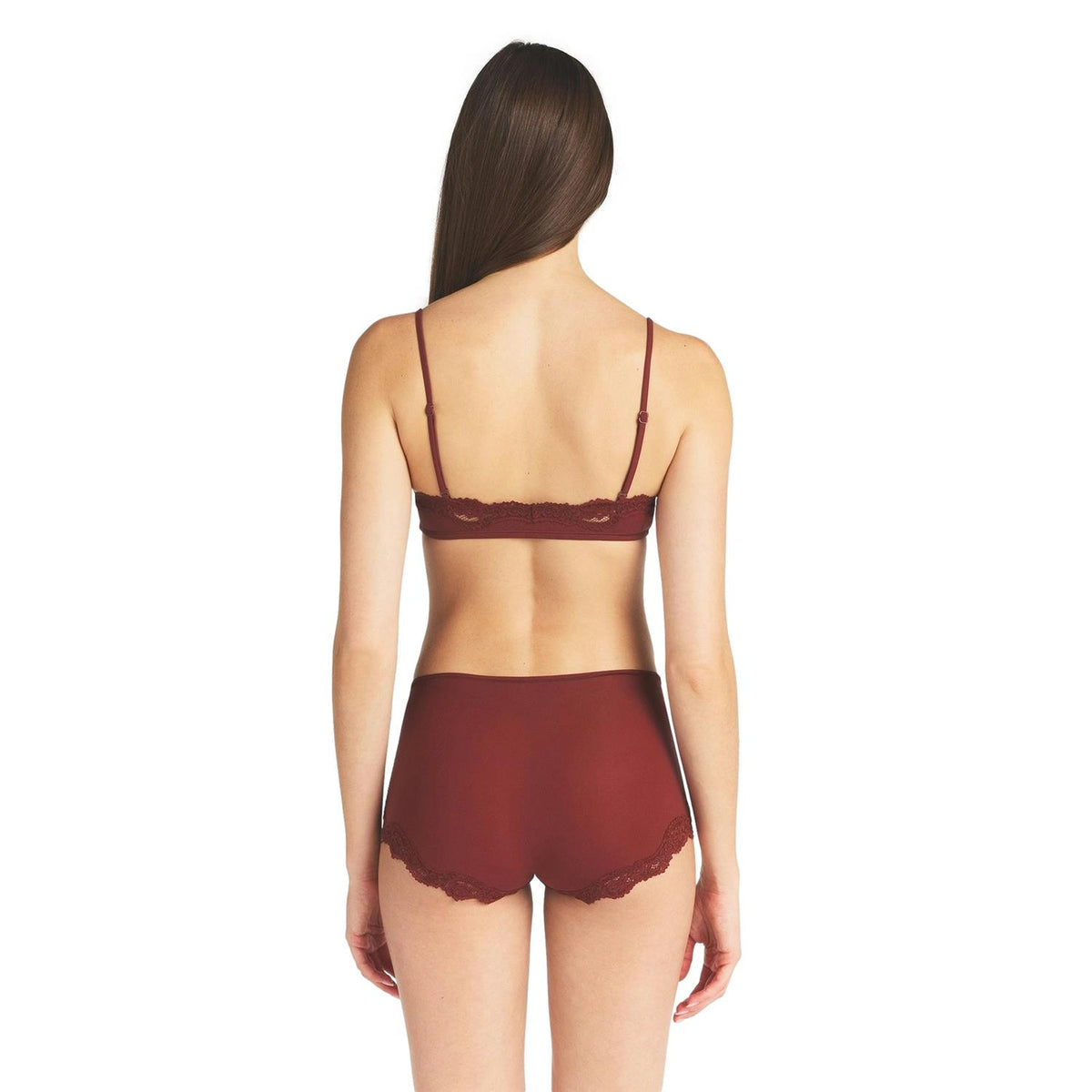 SKIMS Fits Everybody Lace Scoop Bralette Merlot Undertøy Vinrød