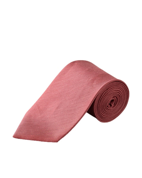 Eton Solid Woven Linen Silk Tie Red Slips Rød