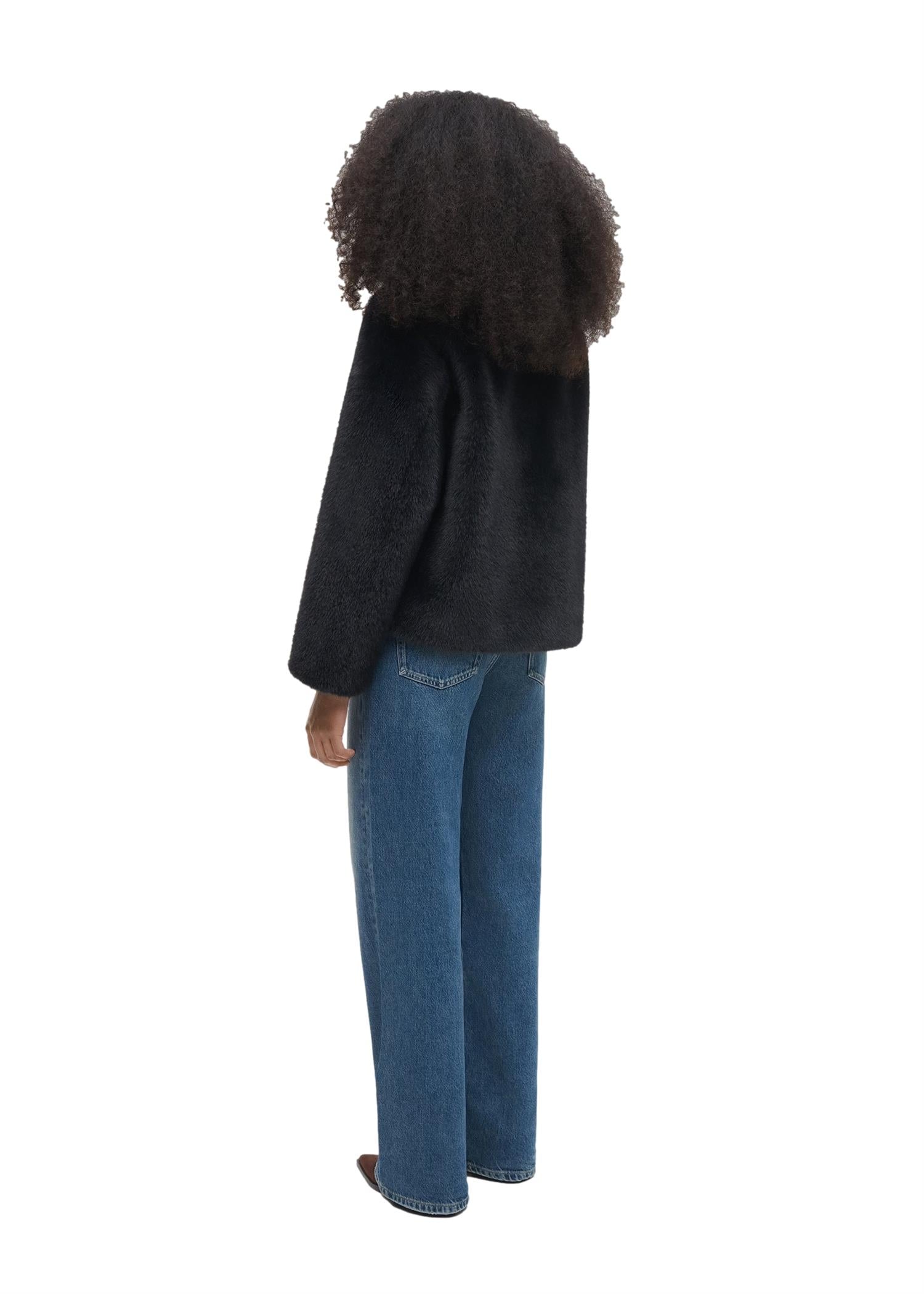 Studio AR Faje Faux Mink Jakke Sort
