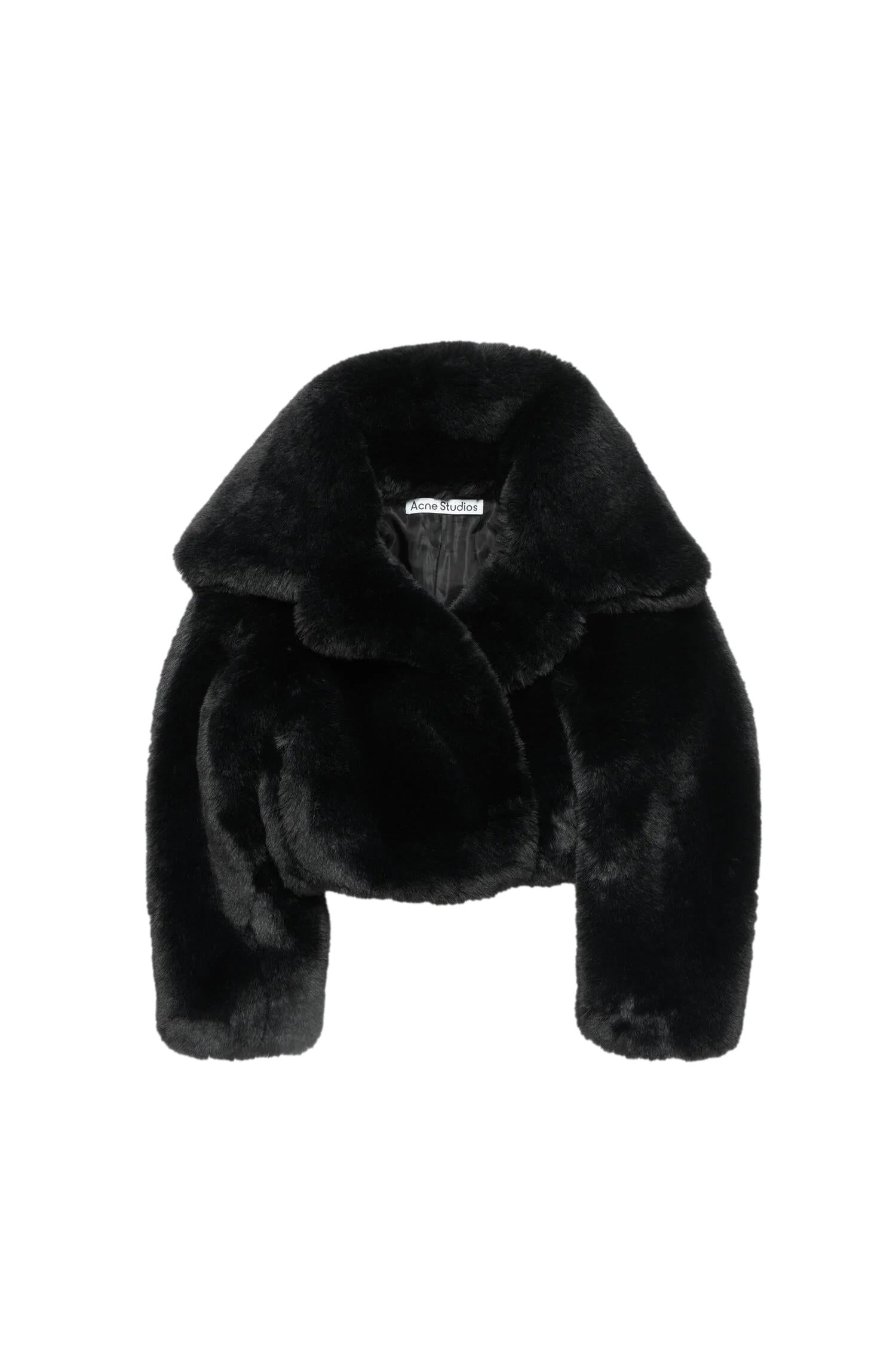 Acne Fluffy Jacket Jakke Sort - modostore.no