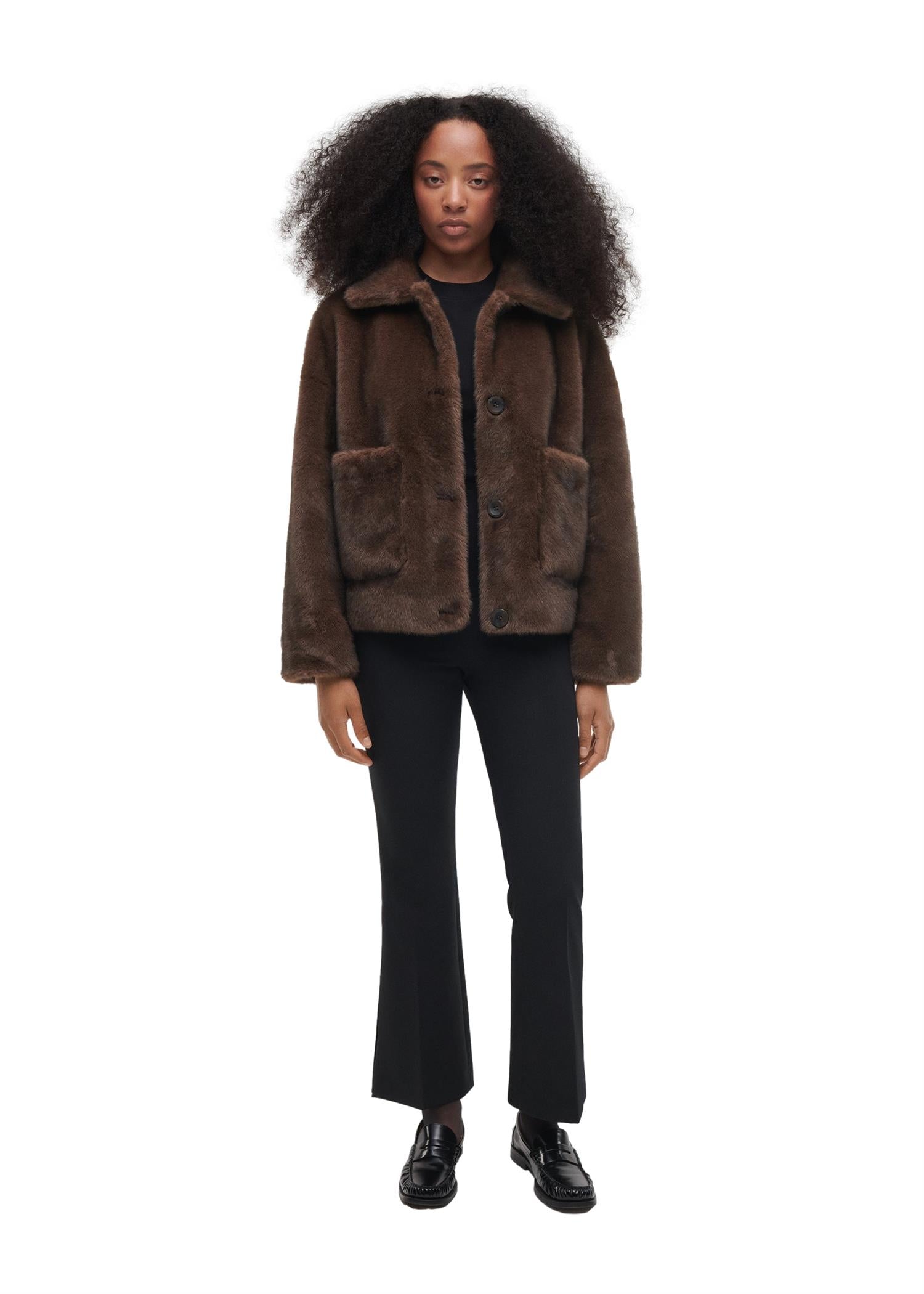 Studio AR Faje Faux Mink Jakke Brun