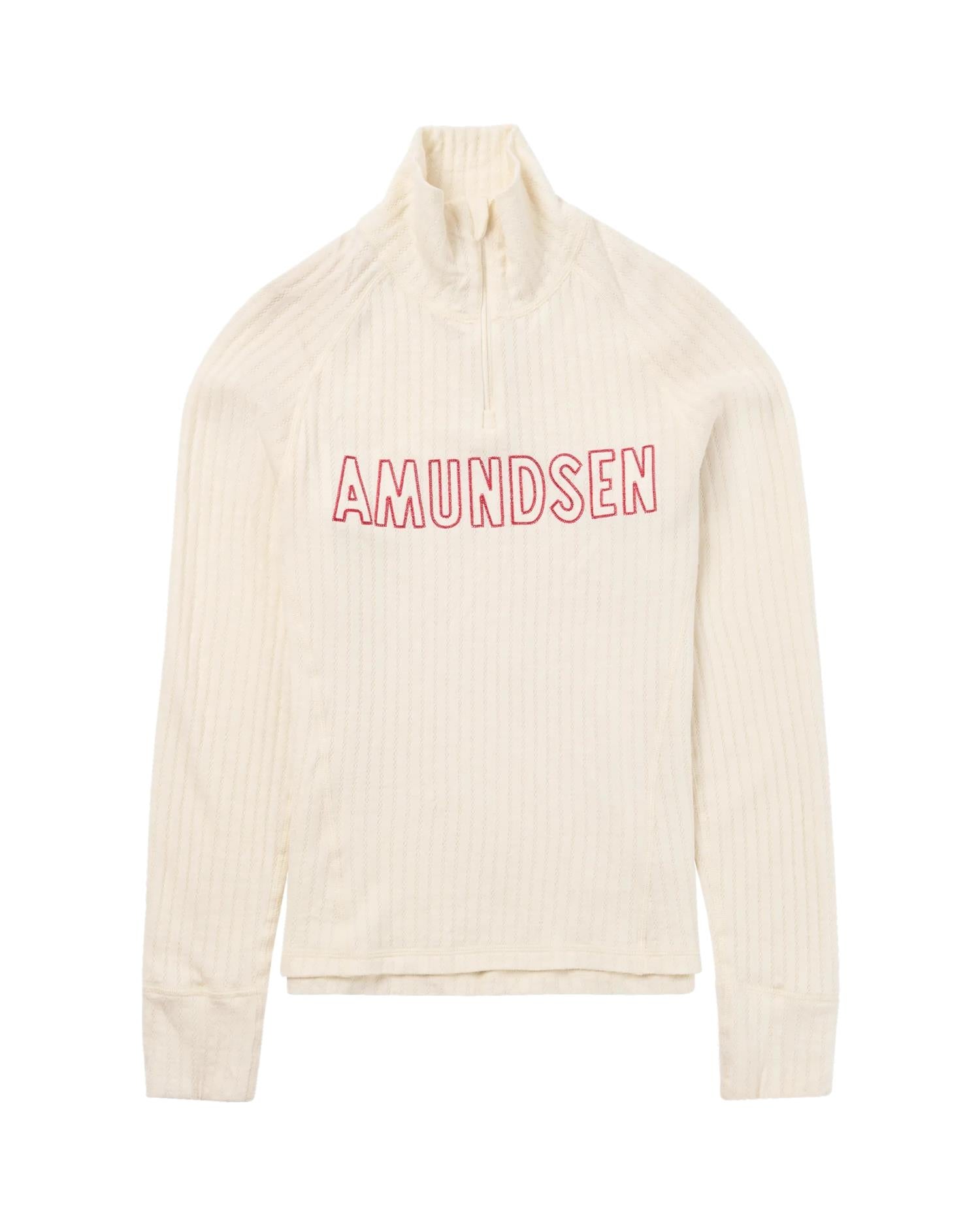 Amundsen Hero's hide Half Zip Womens Ullundertøy Off-White - modostore.no