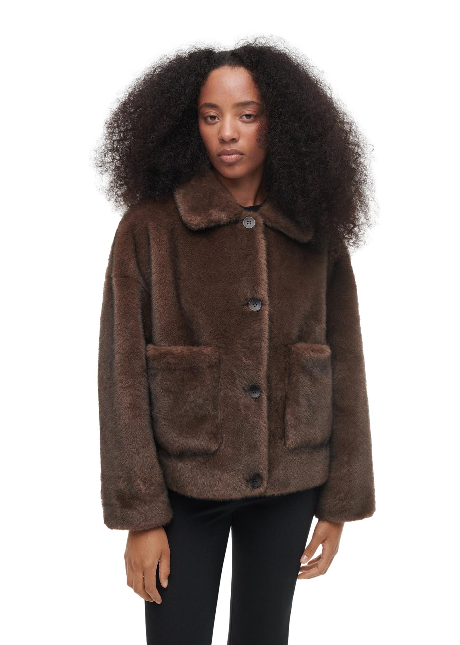 Studio AR Faje Faux Mink Jakke Brun