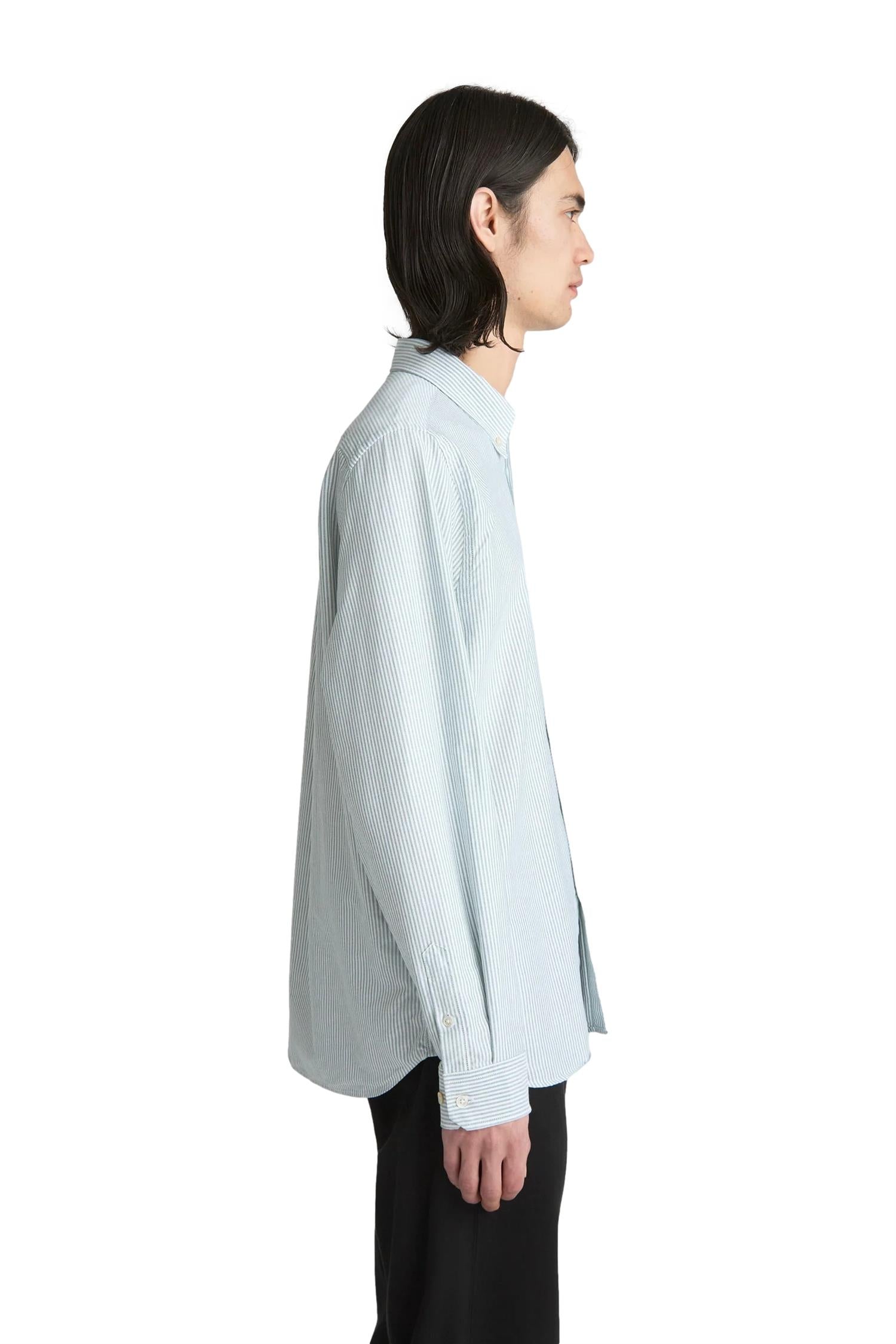 Livid Initial Green Candystripe Skjorte Hvit Og Grønn - modostore.no