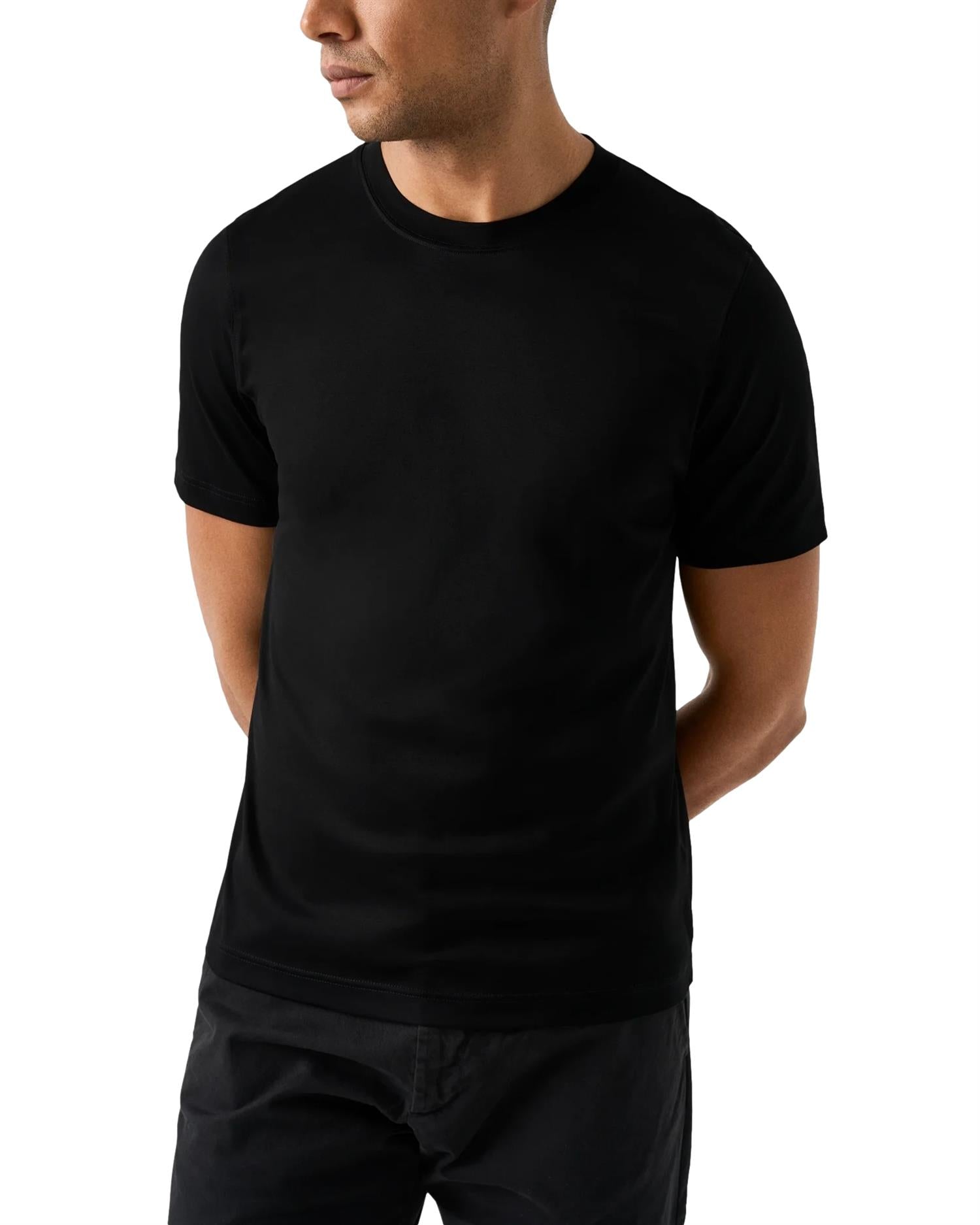 Eton Filo di Scozia T-shirt T-shirt Sort - modostore.no