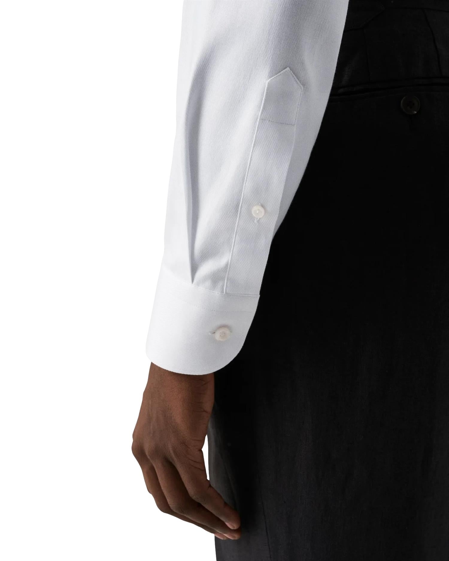 Eton Semi Solid Fine Twill Shirt Skjorte Off-White - modostore.no