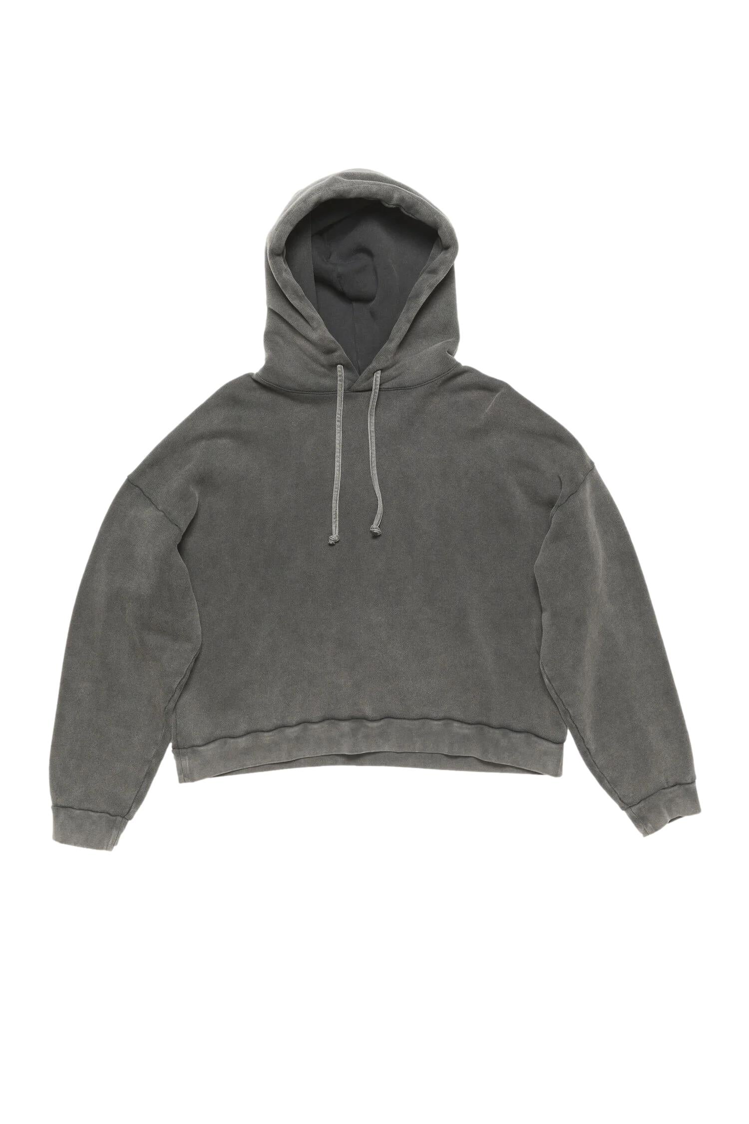 Acne Hooded Sweater Logo Patch Hettegenser Mørkegrå - modostore.no