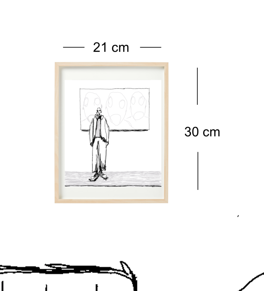 Ole-Kristian Joki Haukeberg kunstverk på A4 papir, fargerik og abstrakt maleri i moderne kunststil.