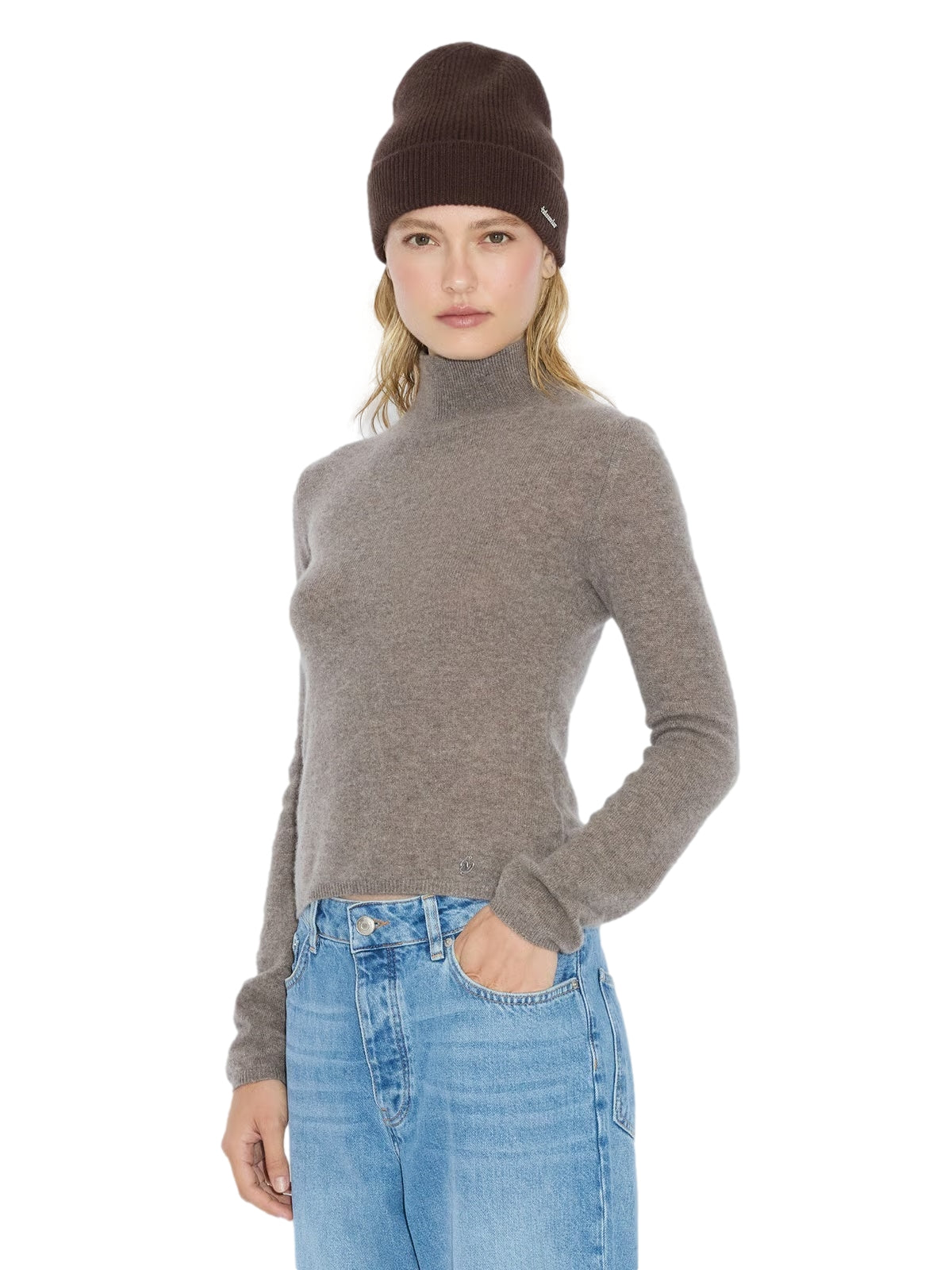 Holzweiler Milli Wool Beanie Lue Brun