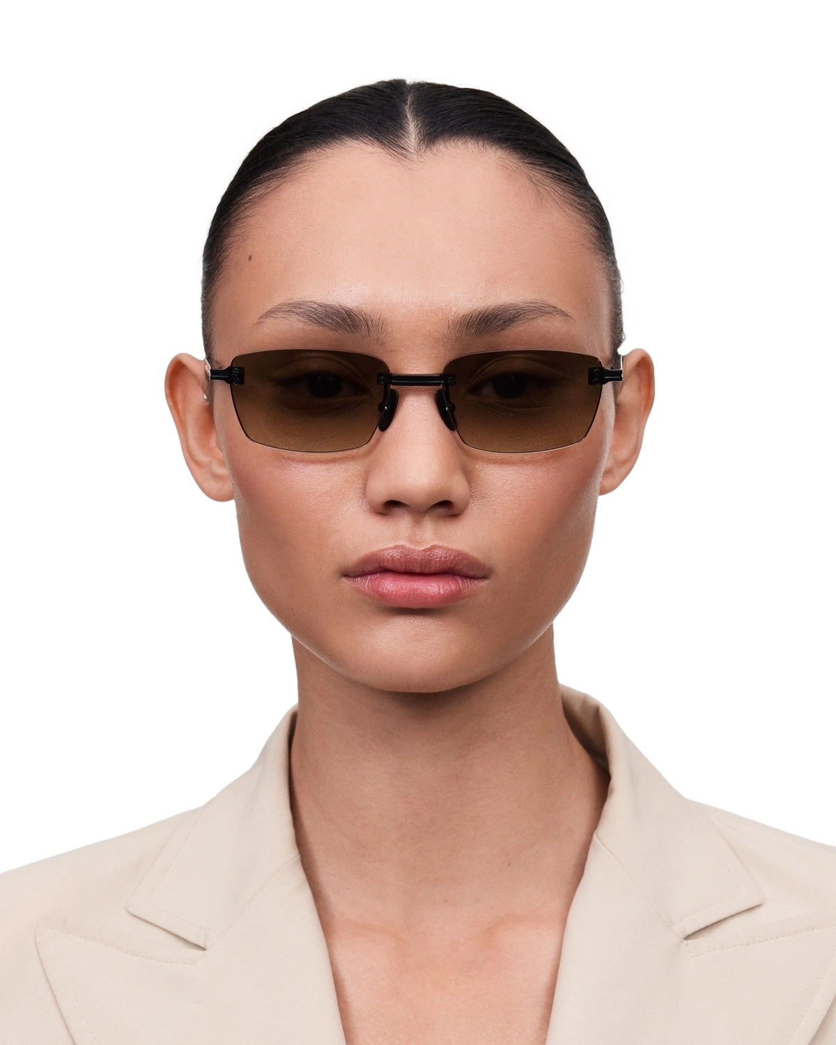 Chimi Eyewear Rimless Cubic Brown Gradient Solbriller Lysebrun