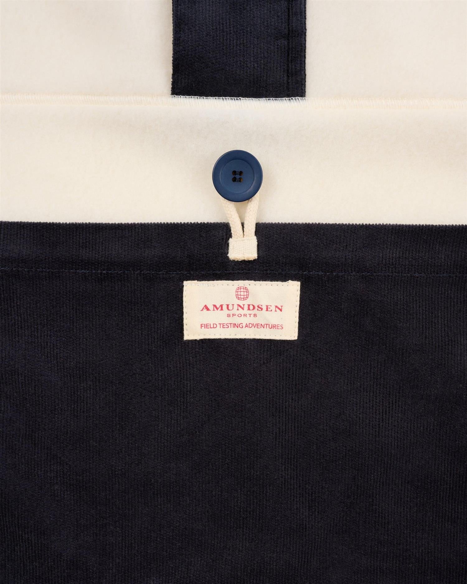 Amundsen V-Bond Cord Fleece Womens Genser Hvit Og Mørkeblå