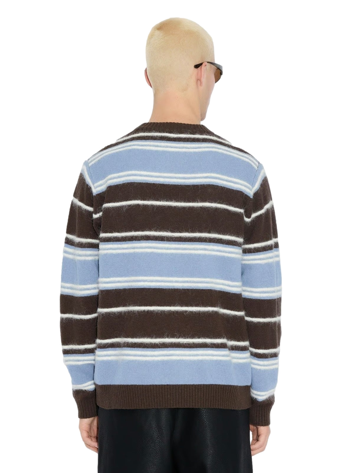 Holzweiler WOOL STRIPE CREW Genser Lyseblå Striper - modostore.no