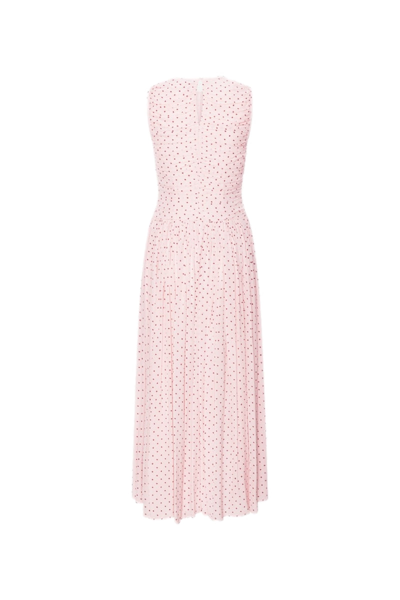 ROTATE NS Ruched Dress Kjole Rosa Mønster